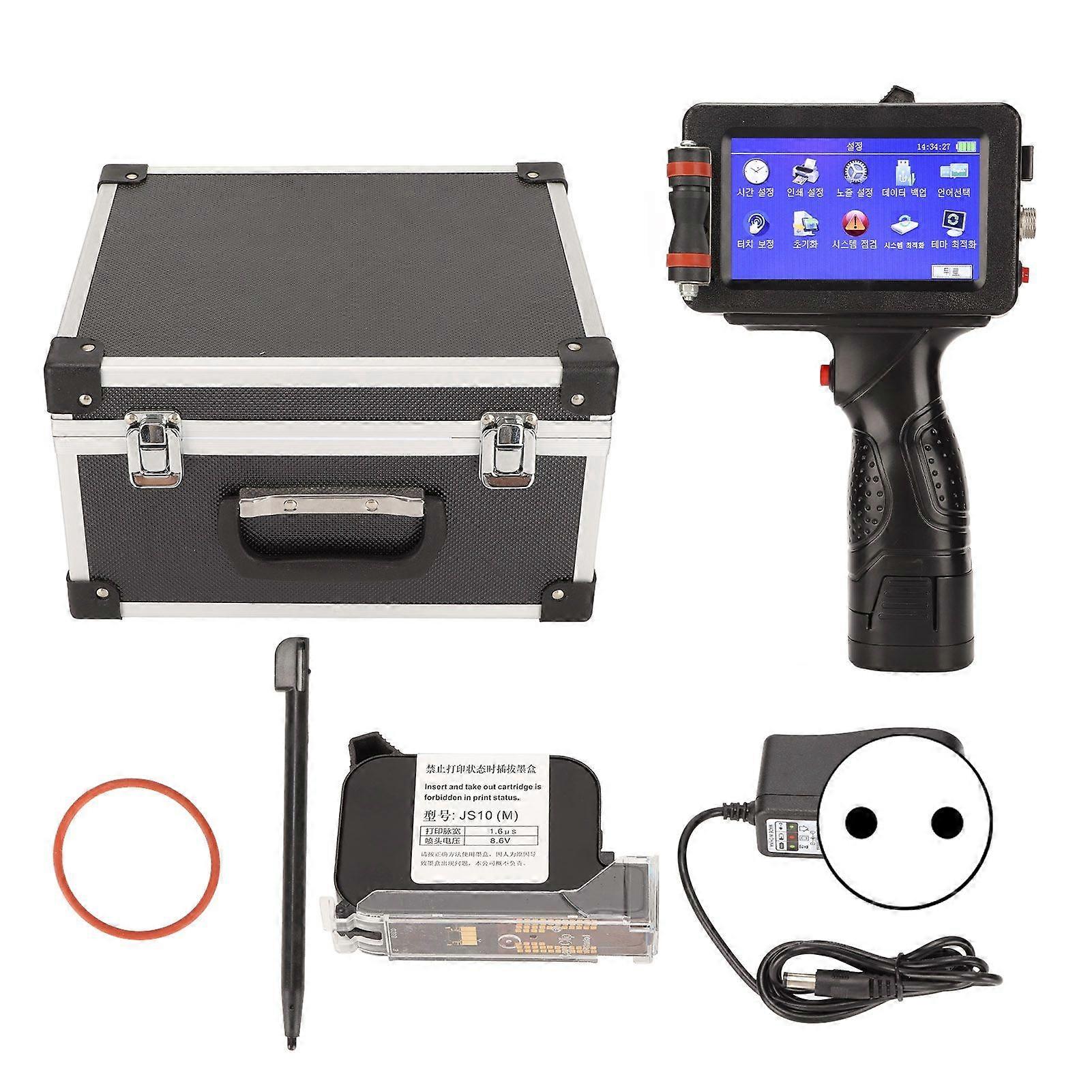 Handheld Inkjet Printer Inkjet Printer with 4.3in LCD Touchscreen Quick Drying Handheld Printer for Date Label 100240V EU Plug