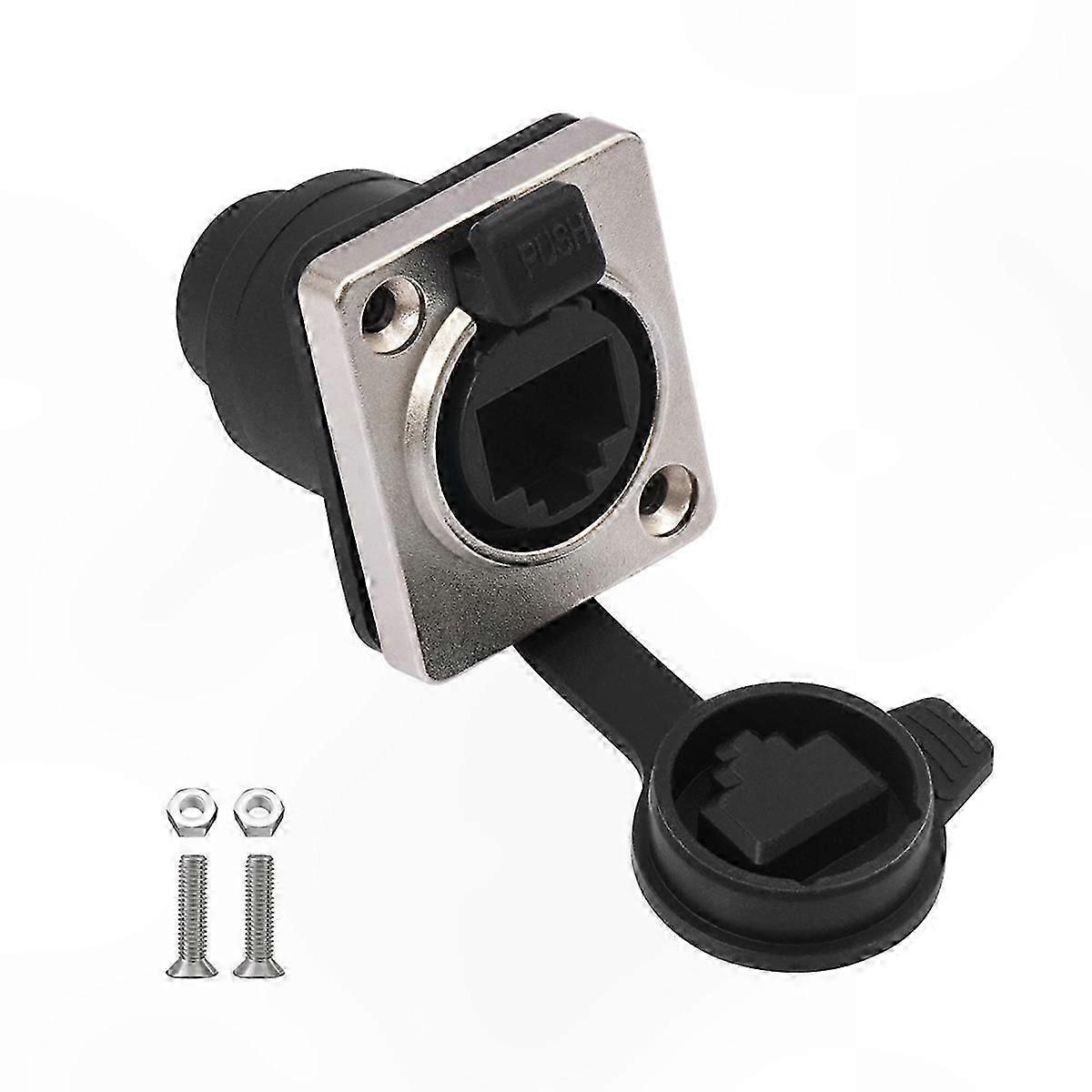 Waterproof RJ45 Panel Mount Ethernet Socket 180 Degree Connector