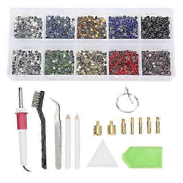 Hotfix applicator set easy use hotfix rhinestones applicator tool for crafts leather clothing 110240V US plug