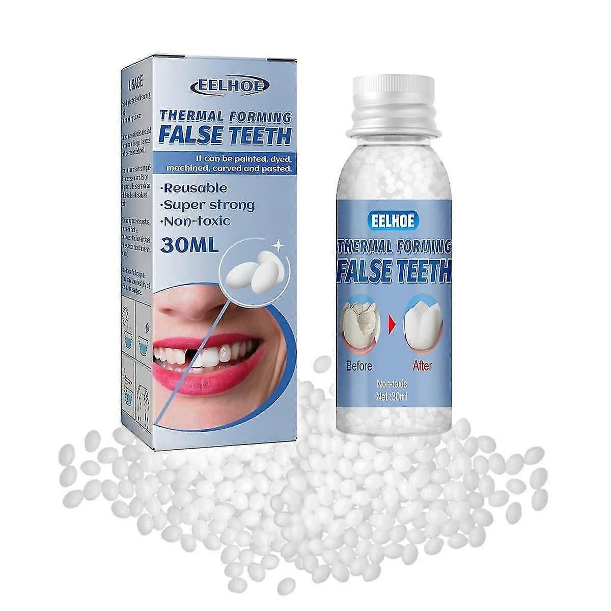 Tooth Repair Kit - Temporary Teeth Replacement Kit For Temporary Restoration Of Missing & Broken Teeth Replacement Dentures, Diy Heat Fit Beads