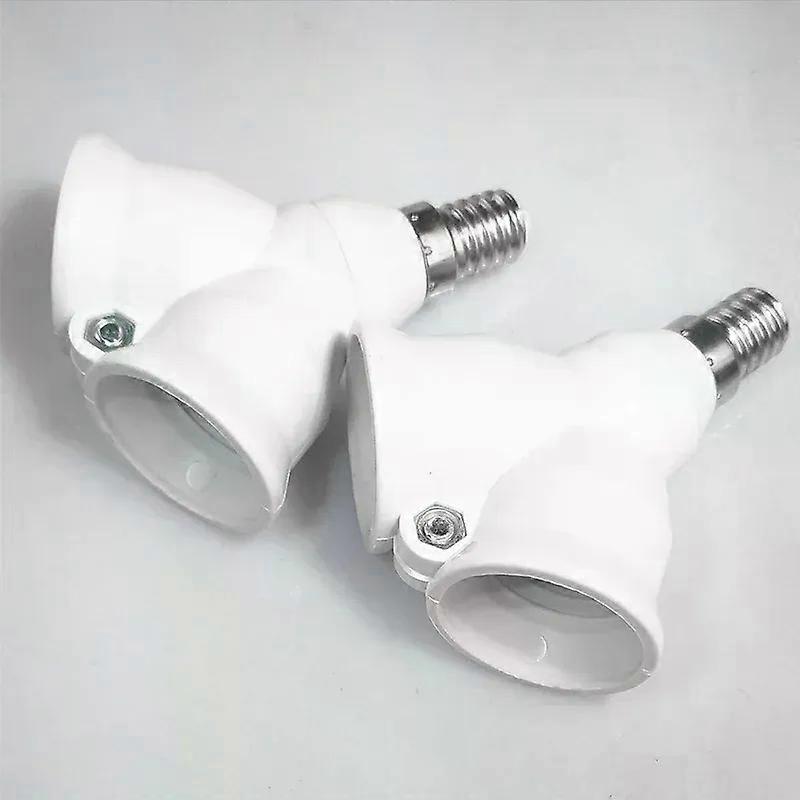 White Lighting Accessories Attachment Adjustable Base Socket Lamp holder Ceiling PBT E14 Light Bulb Splitter 2in1