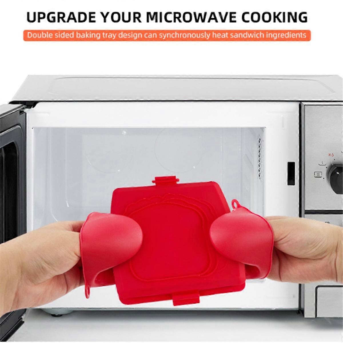 Microwave Toastie Sandwich Maker Fast Cheese Red