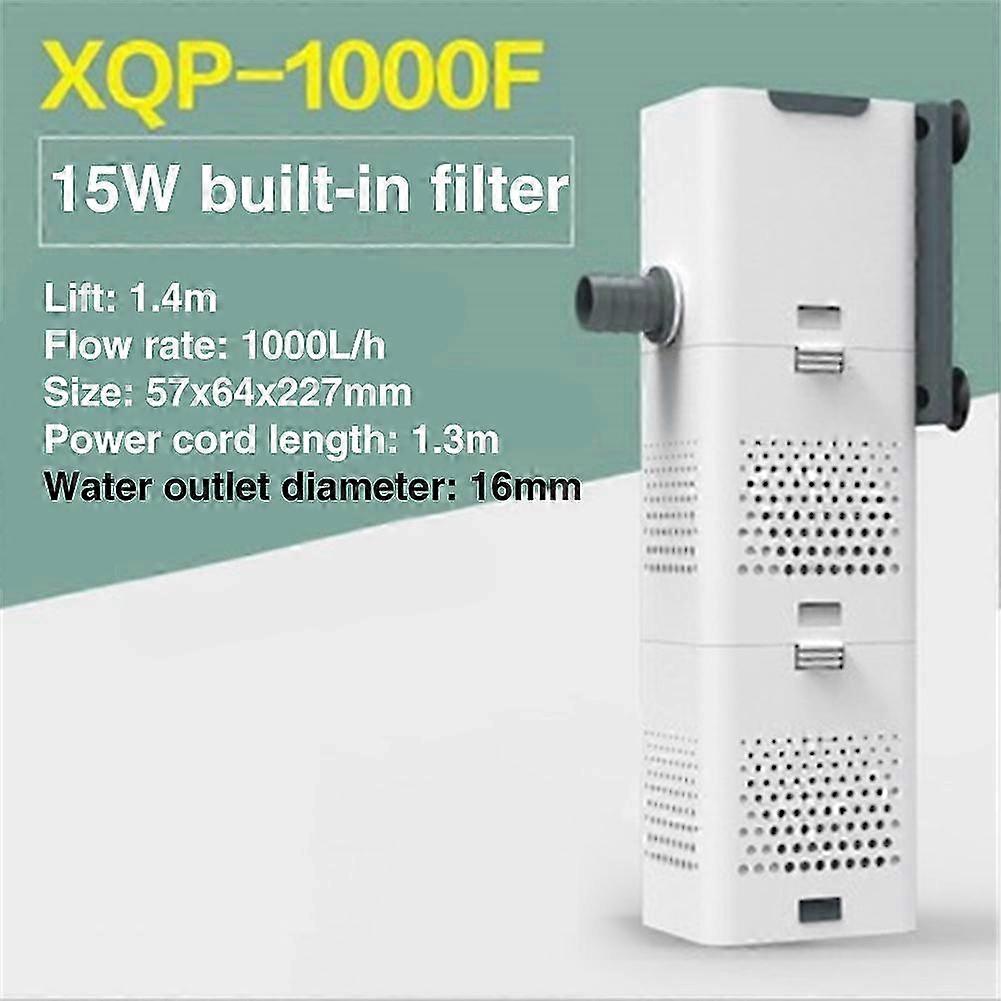 suitable for fish tank, 4-in-1 internal aquarium filter, 1500l/h submersible sponge filter with water pump, oxygen aeration, wave maker