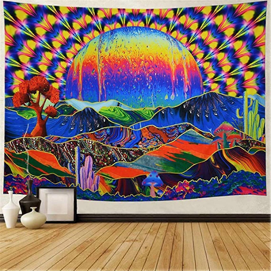Tapestry in tapestry psychedelic tapestry mushroom background cloth hanging cloth GT3076180*230CM peach skin velvet type with installation package ()