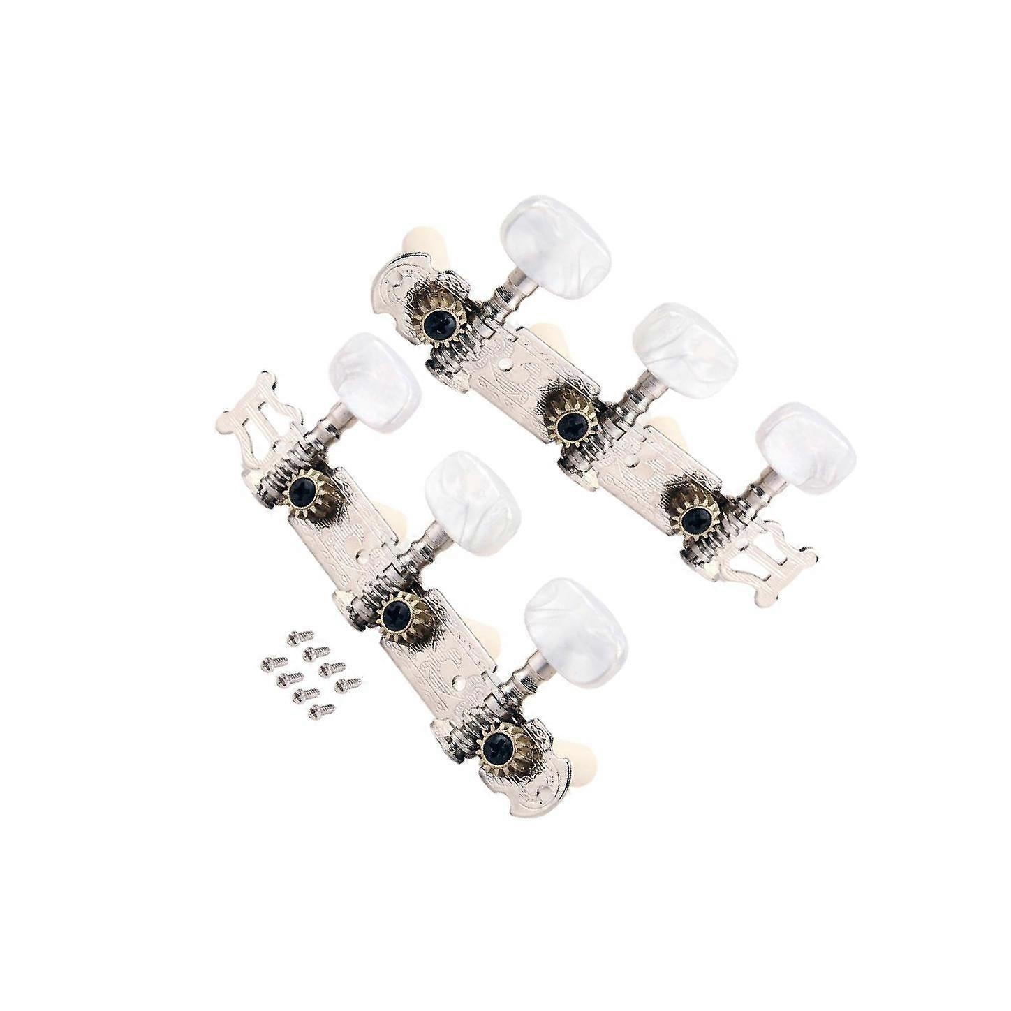 Classical Guitar Tuner Tuning Keys Pegs Machine Heads Complete Set Chrome