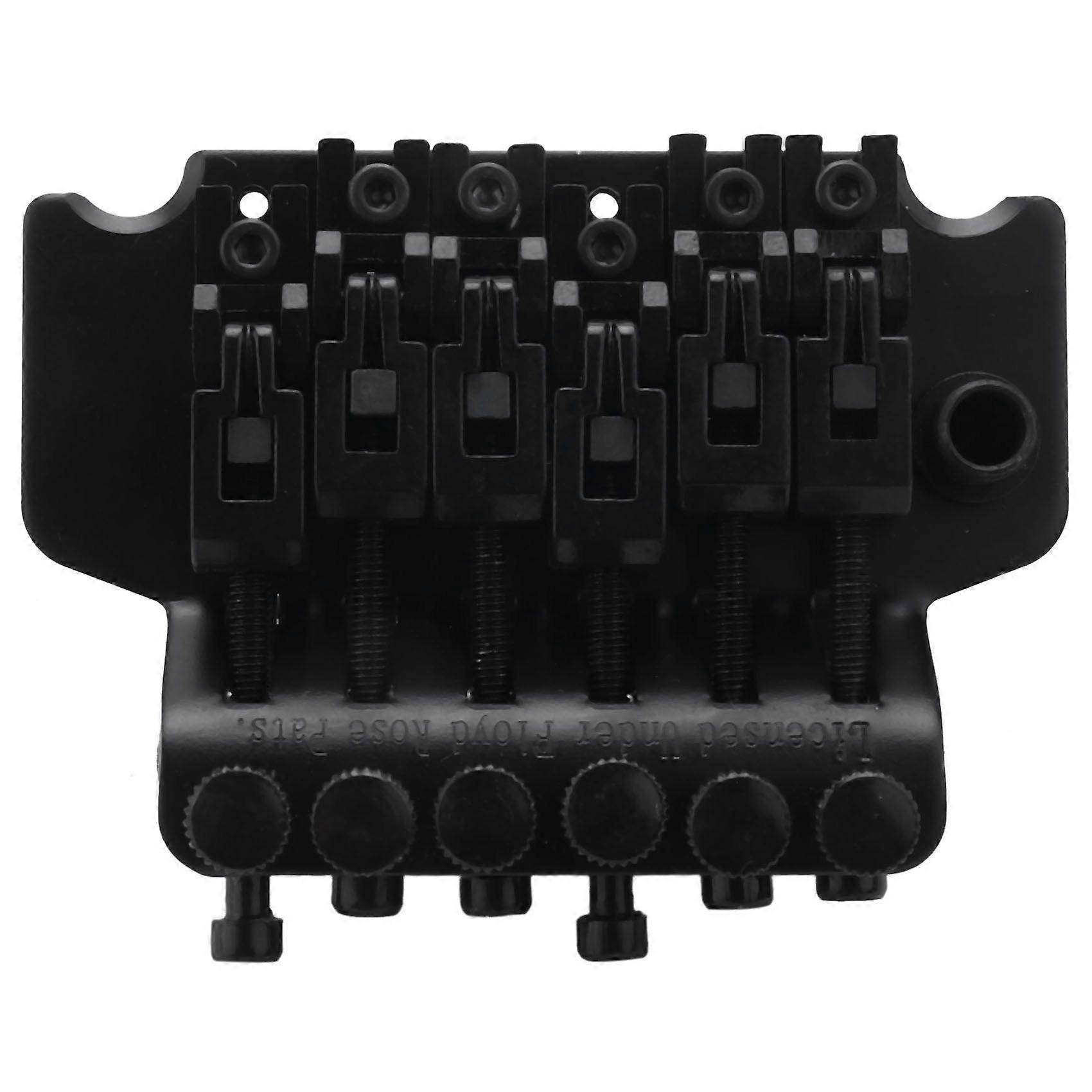 Electric Guitar Tremolo Bridge Assembly Double System Parts 2 Point St Strat Style Guitar Tremolo Bridge Locking System (Black)