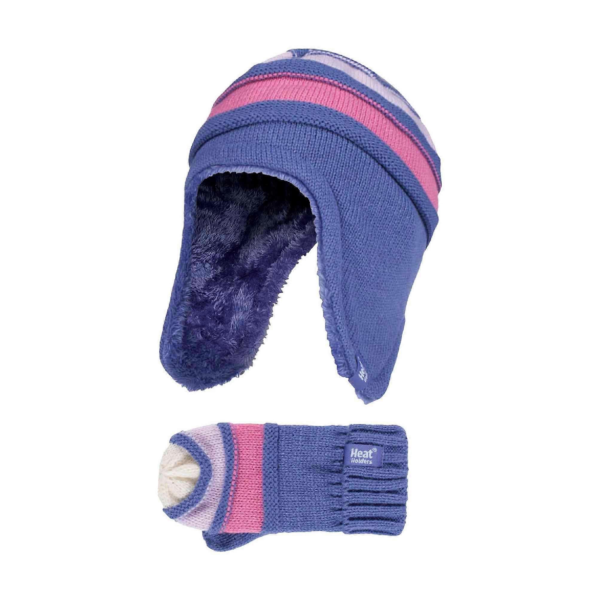 Heat Holders - Girls Thermal Warm Hat and Mitten Set