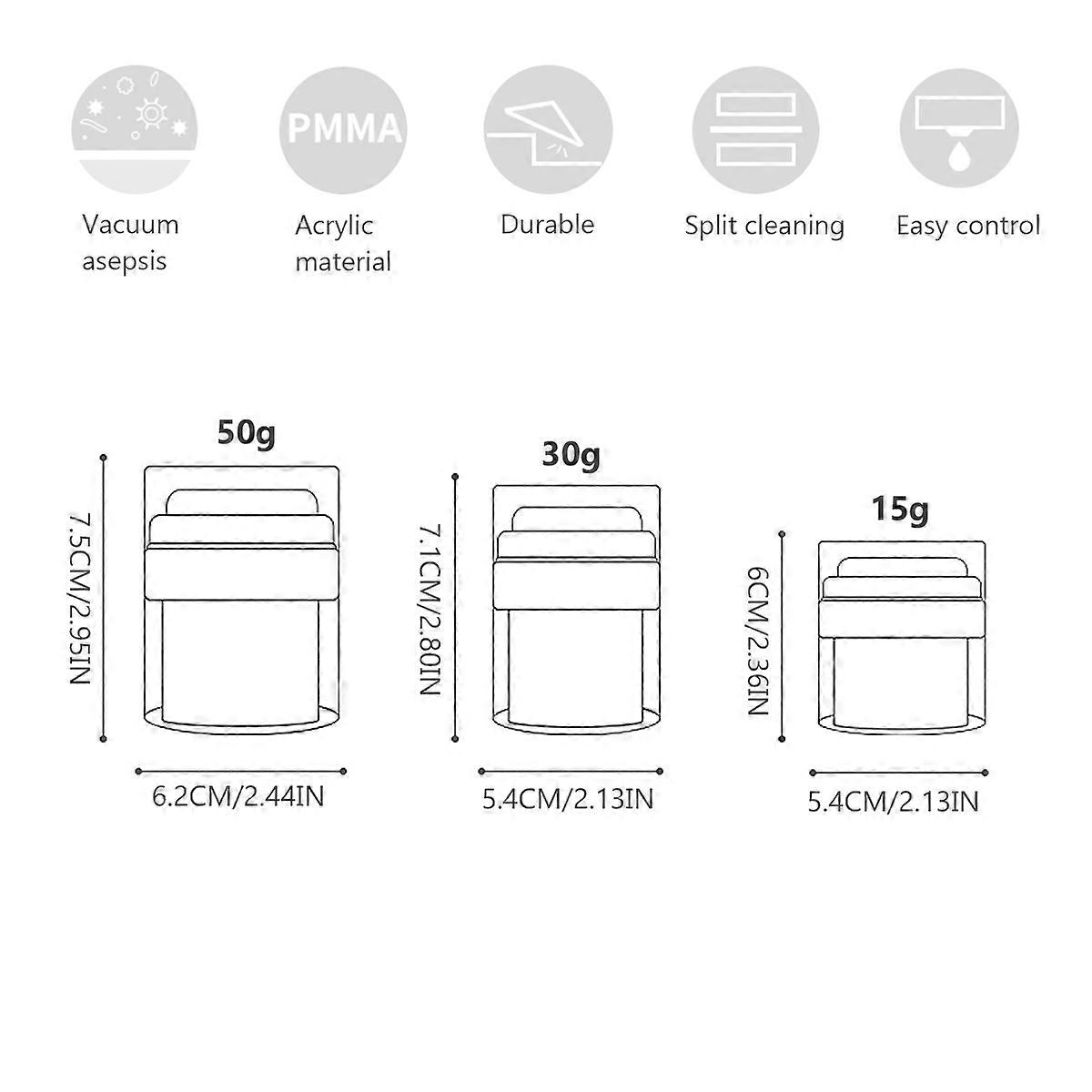 Cream Bottle White Vacuum Design for Storage 2Pcs Makeup Containers