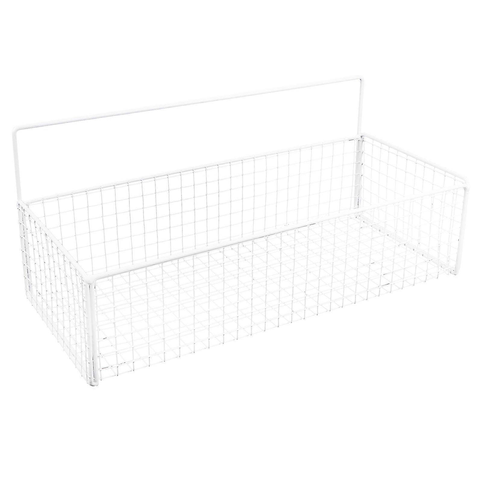 White Iron Kitchen Basket Wall-Mounted for Vegetable Storage 2Pcs