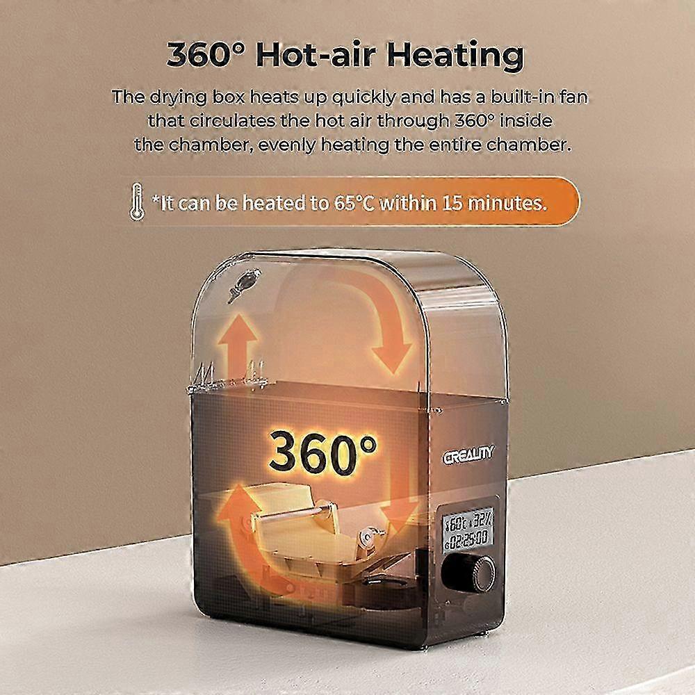 Creality Filament Dryer Box 2.0 360 Hot-air Heating 1.75mm and 2.85mm Filaments Support 24 Hours Timer Real-time Humidity Monitoring Adjustable Temp