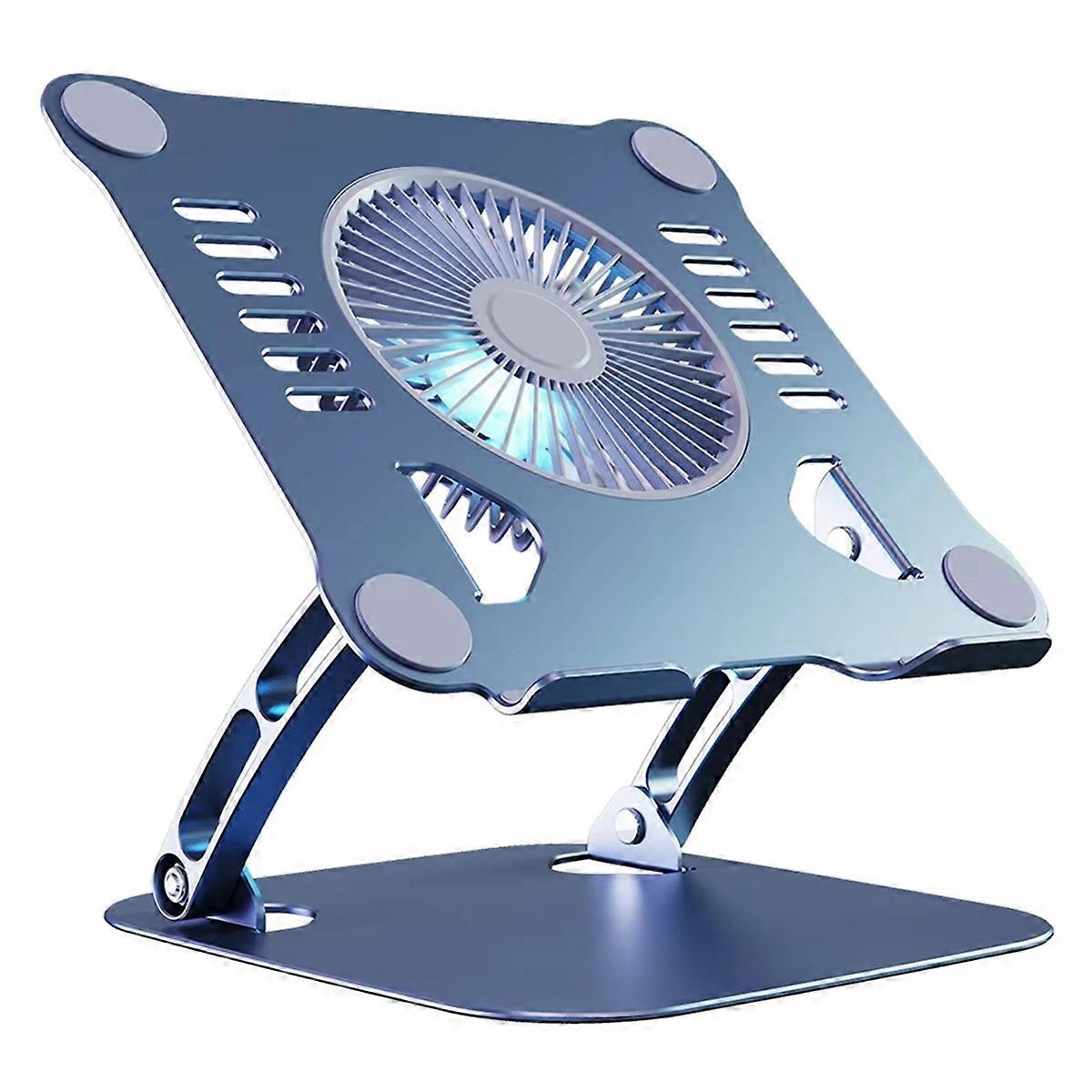 Supporto pieghevole per laptop e tablet con ventola di raffreddamento, supporto termico per laptop, supporto per notebook in alluminio, grigio