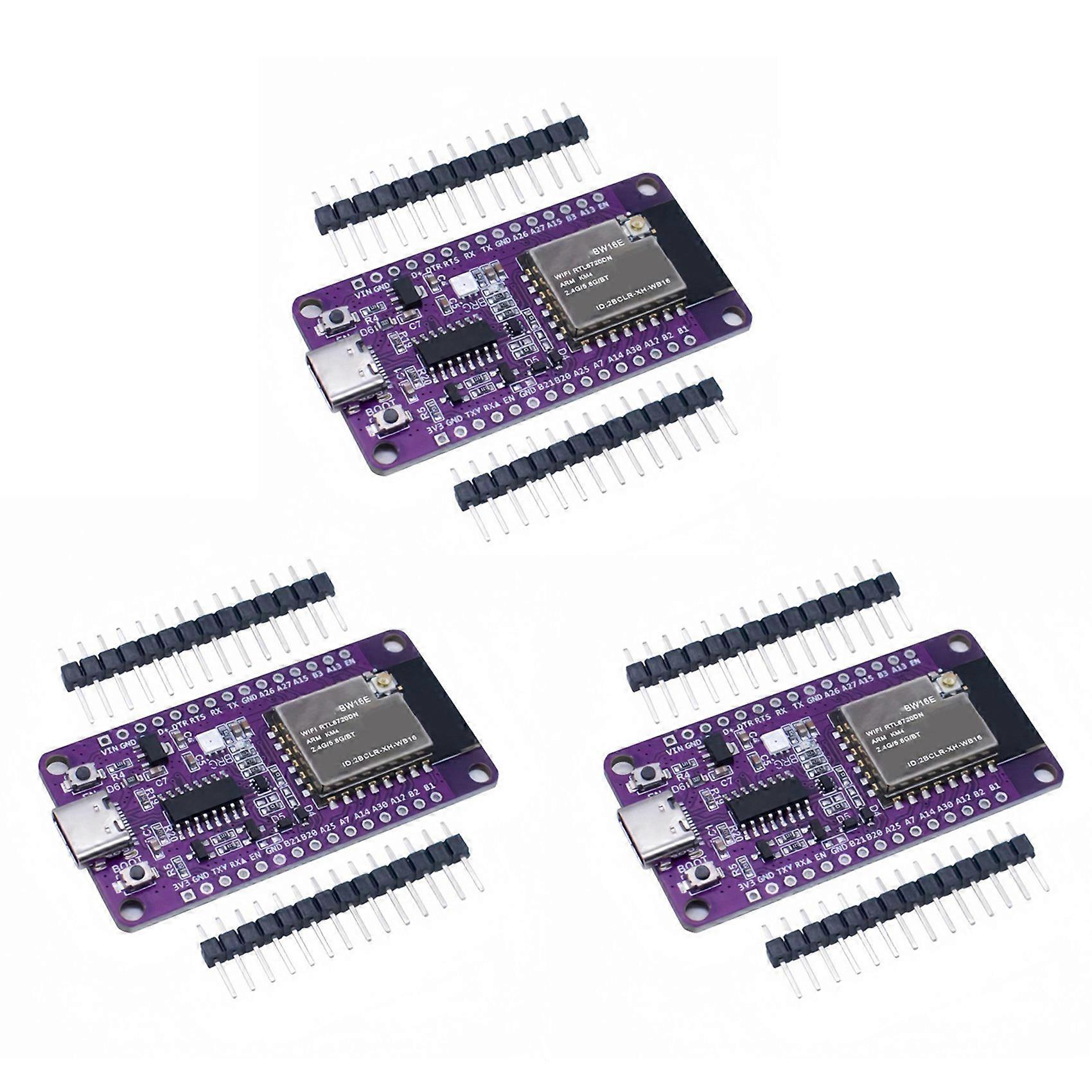 3X RTL8720DN Dual-Band WiFi Bluetooth Module NICEMCU BW16 Development Board Onboard IPEX Antenna, Unwelded