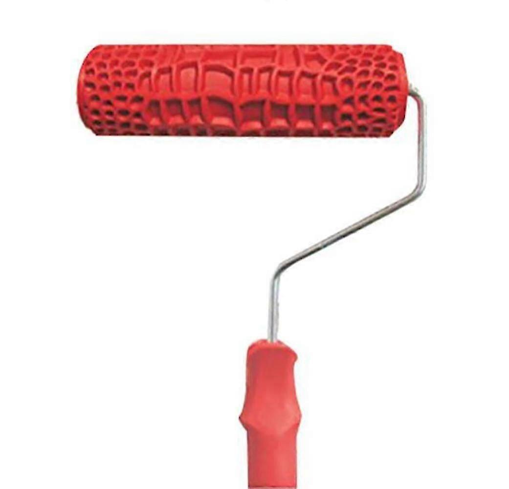 Textured Paint Roller for DIY Projects - 7" Embossed Pattern Roller, Reusable Rubber Design for Walls, Wood & Fabric