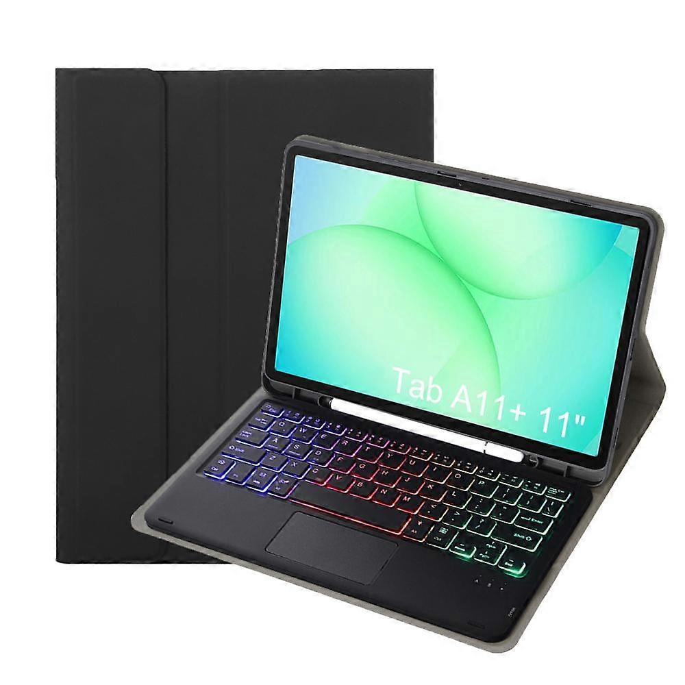 Candy Color Touch Backlight Bluetooth Keyboard Leather Tablet Case with Pen Holder For Samsung Galaxy Tab A11+