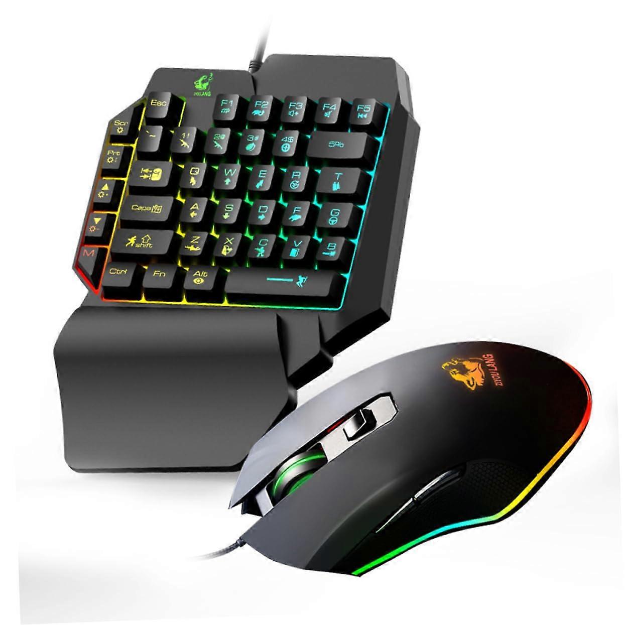 Onehanded Backlight Gaming Keyboard And Mouse Set For PC Gaming, Ergonomic Design, Sturdy Material, Easy To Use