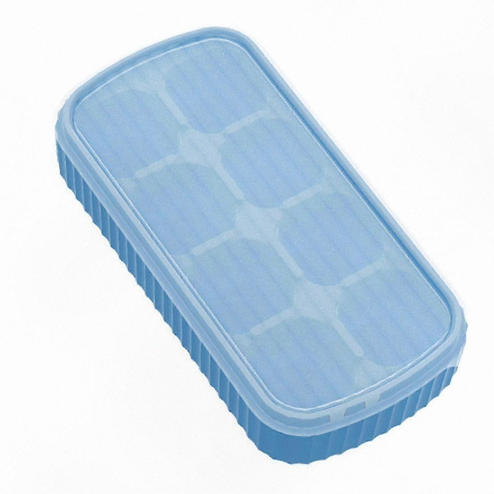 Non-Stick Silicone Ice Tray with 8 Grids - Stackable Square Mold for Kitchen DIY Use