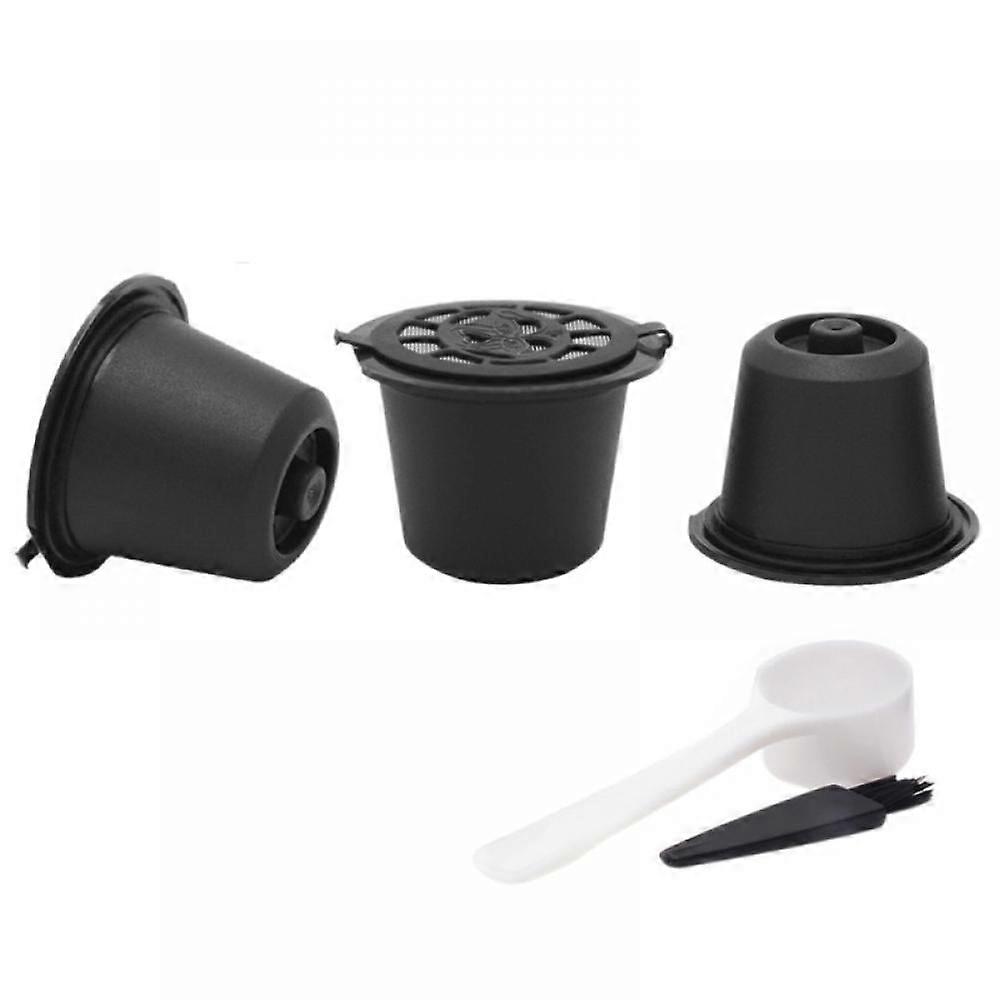 Pretty Comy 3 Piece Reusable Refillable Coffee Capsule Filters for Nespresso with Spoon and Brush 20ML