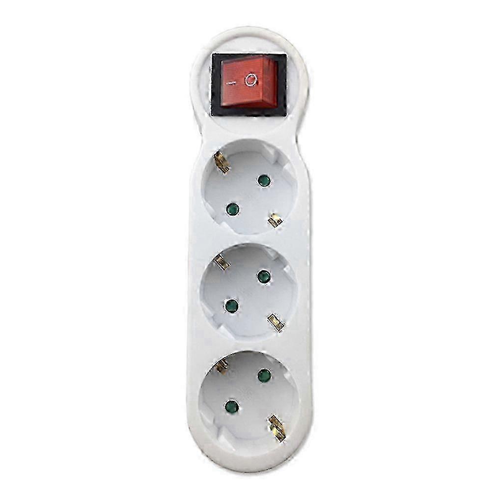 3-Way Socket Adapter With Switch, 3-Round Multi-Outlet Splitter Power Distribution Box Socket Adapter
