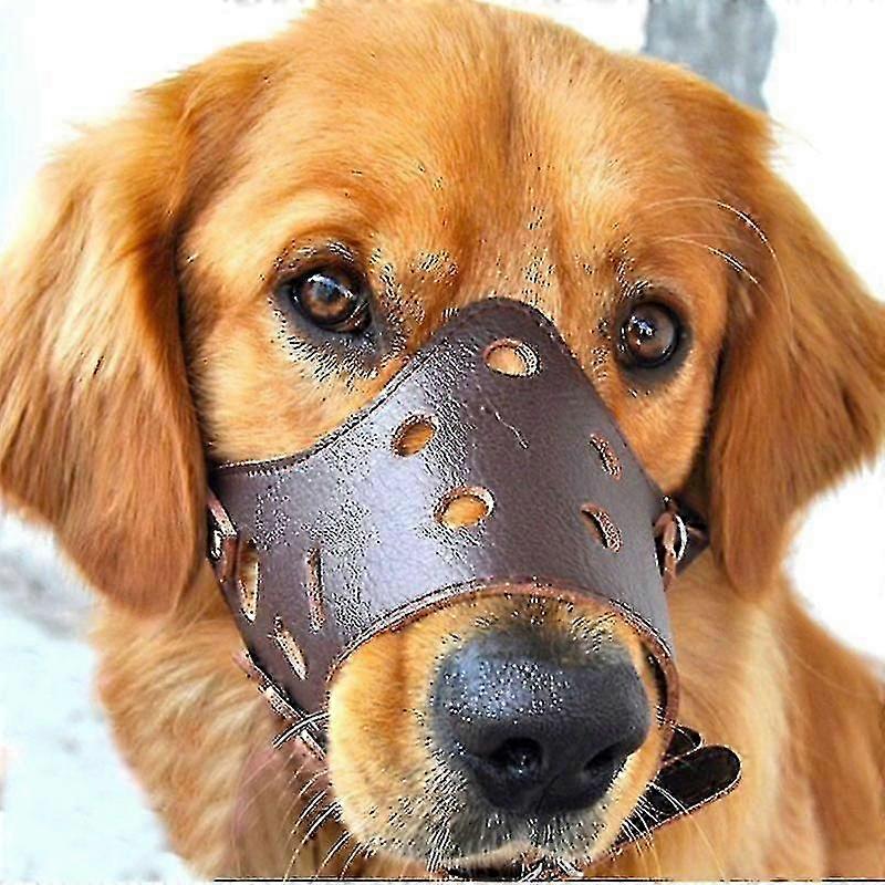 Breathable Leather Dog Muzzle with Adjustable Soft Interior for Training and Comfortable Protection