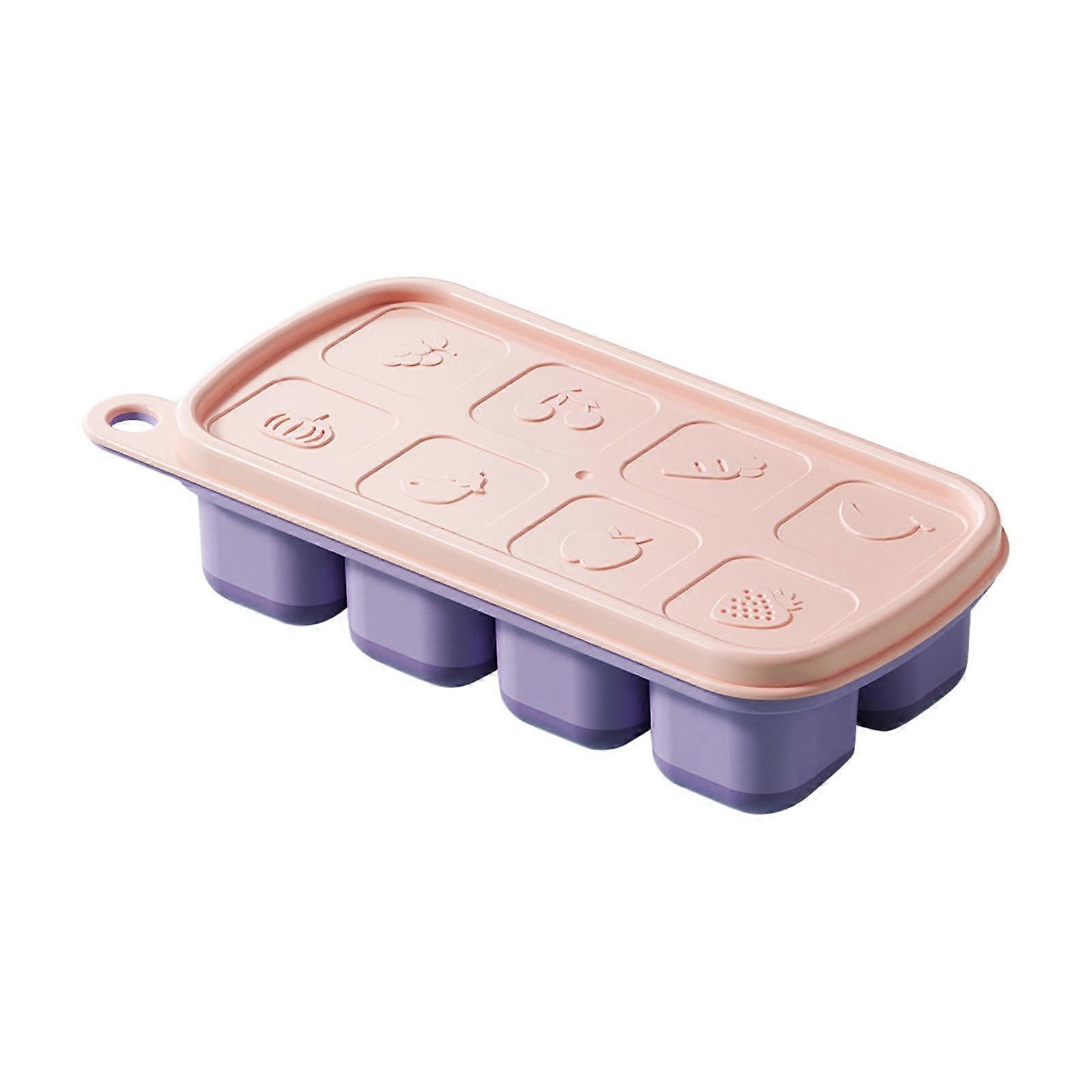 SLMOTUAE Ice Trays Ice Trays For Freezer With Lid Soft Bottom Easy To Disassemble And Form Ice Box Self-made Ice Box