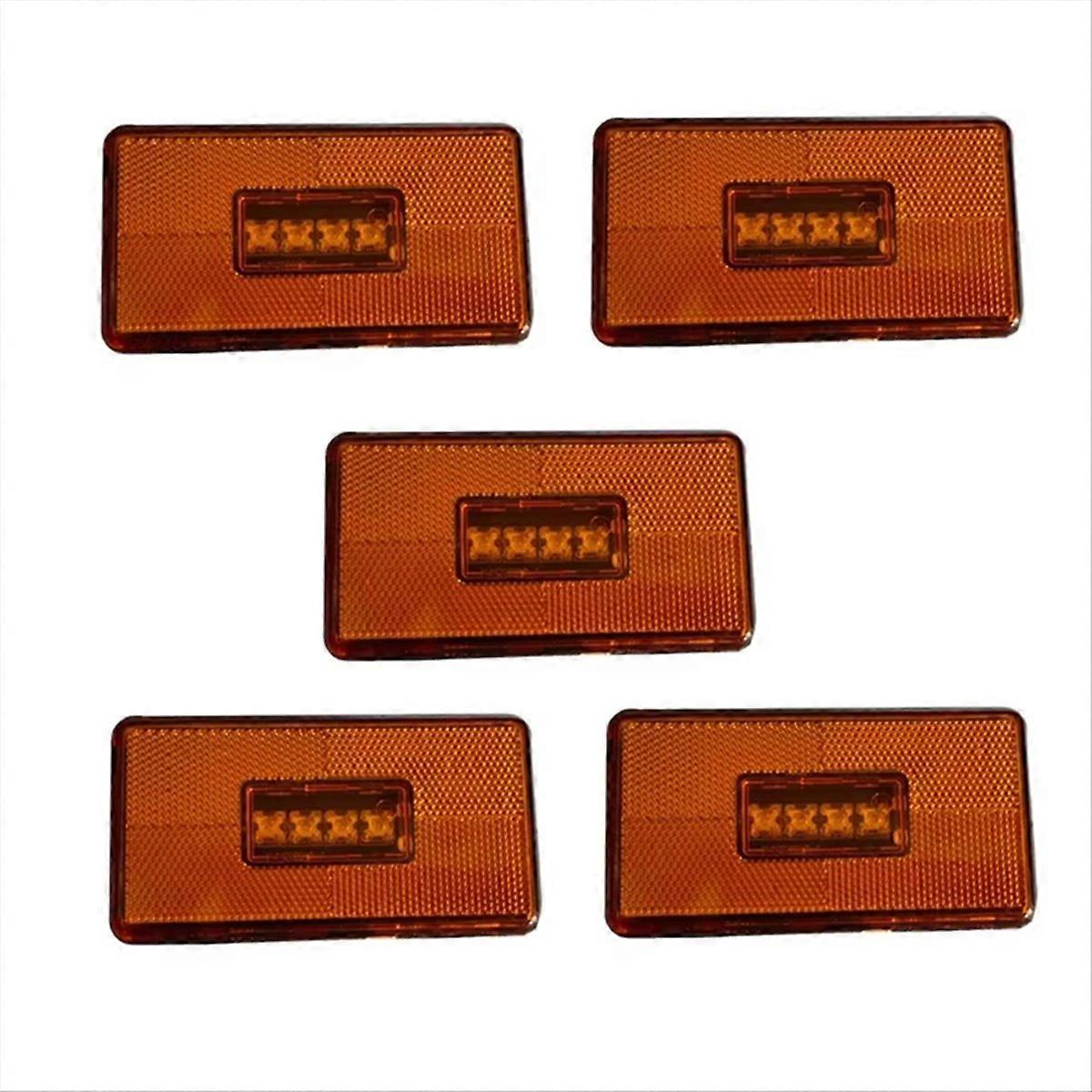5Pcs Amber 4 LED Side Marker Light Lamp for Scania 5 6 Series P R Cabs G T S Series Truck Warning Li