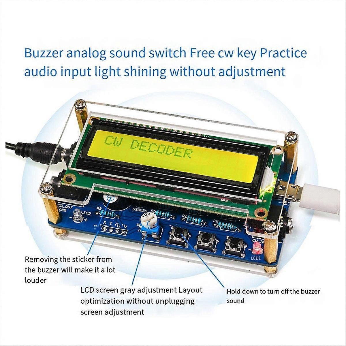 Upgraded -069B CW Morse Code Decoder Trainer Parts Electronic DIY Circuit Board Welding Practice Kit