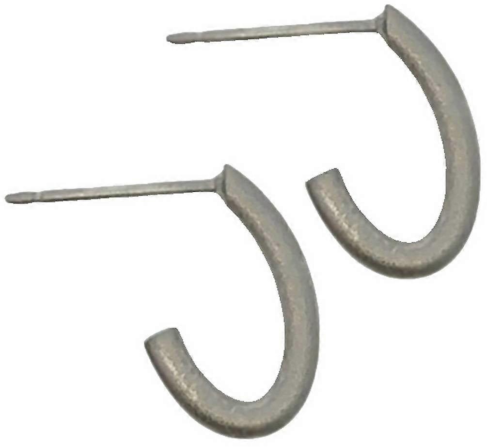 Ti2 Titanium Loop Stud Earrings - Natural Silver