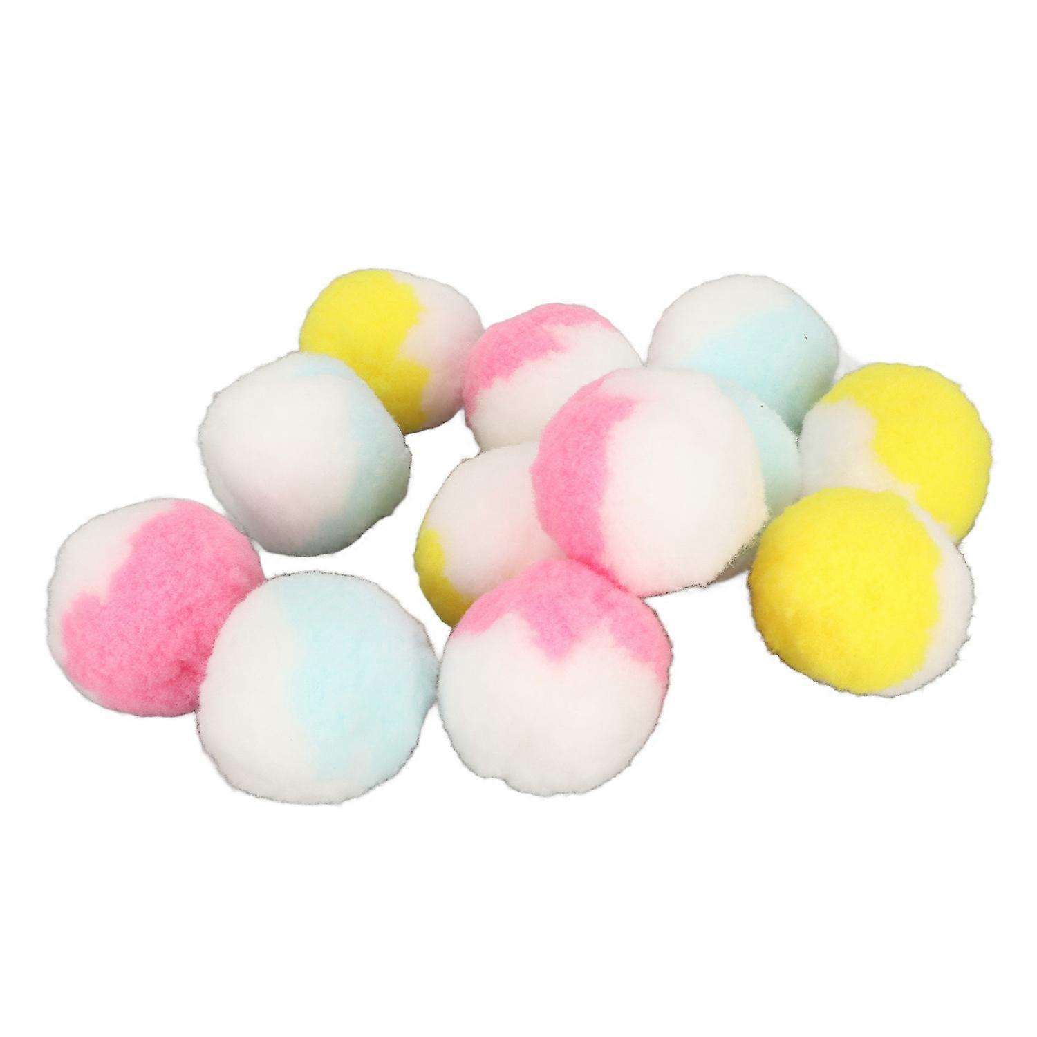 12PCS Cat Toy Ball Bite Resistant Quiet Play Interactive Cat Plush Balls for Kitten Training and Pla