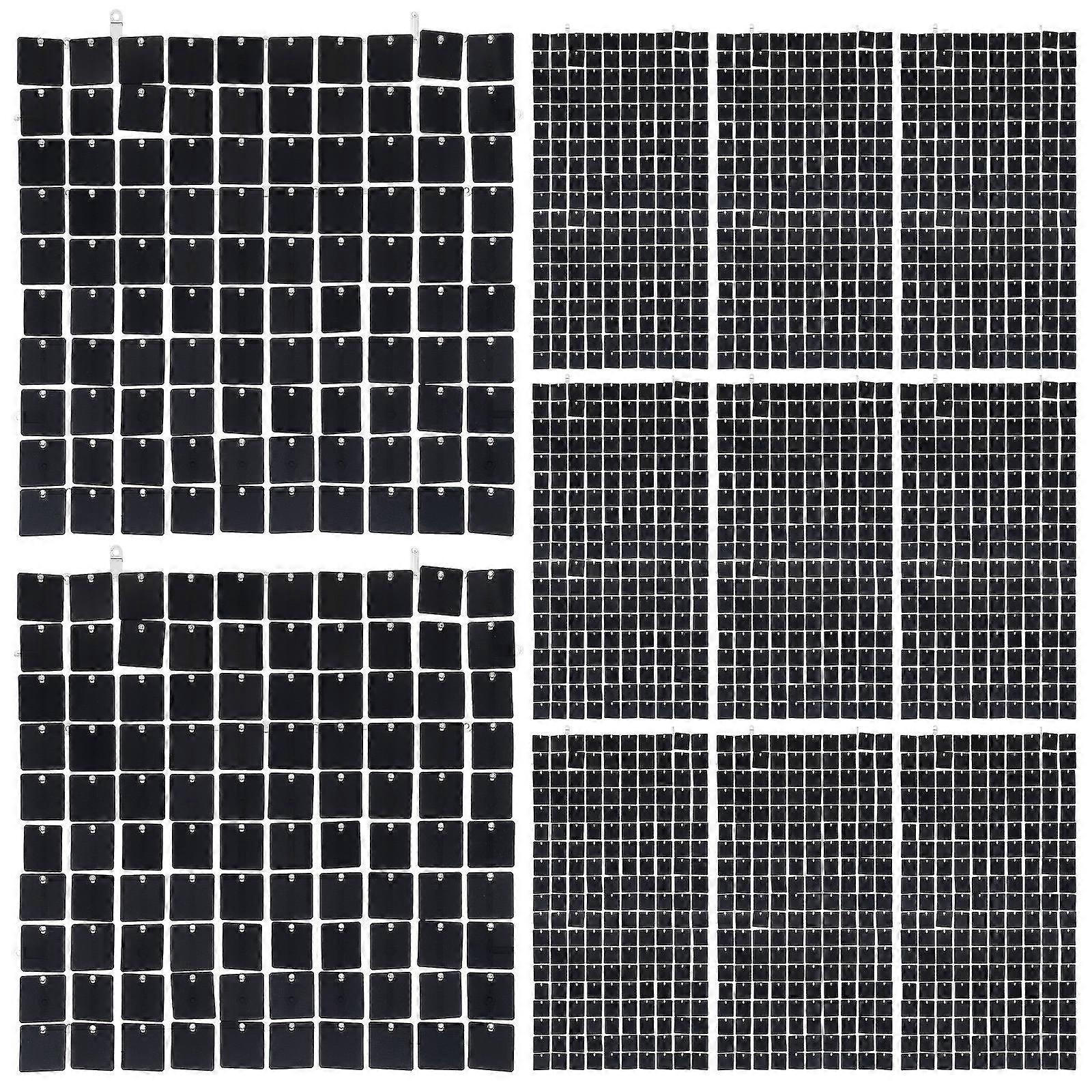 Sequin Wall Backdrop Panels for Decoration in Black 30Pcs Set