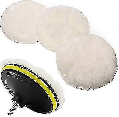 4 Pcs 6 Inch Wool Polishing Pad Polishing Wheel For Bit Buffer Accessories With M14 Bit Adapter