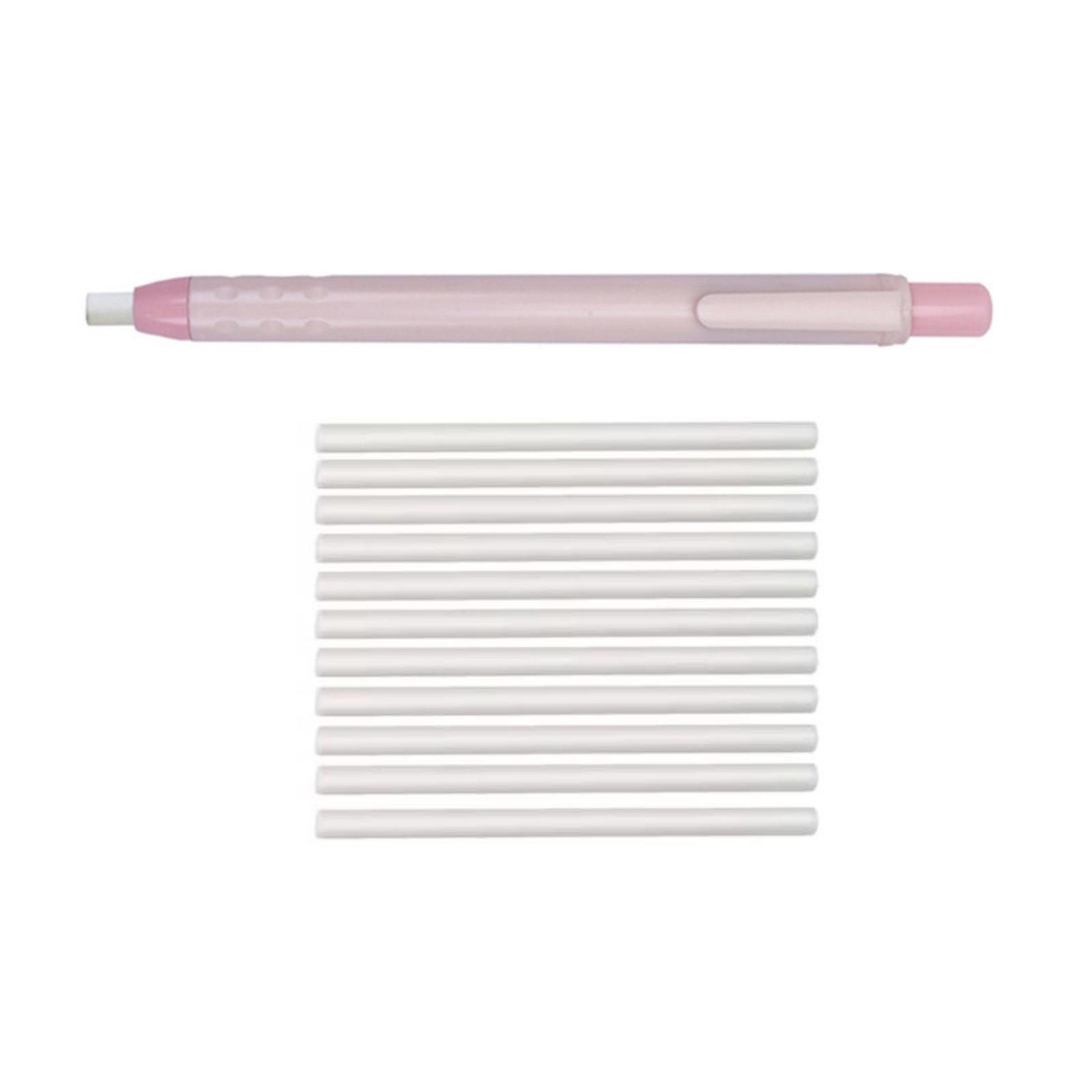 Pack Of 11 Rubber Pencils And 10 Refills Soft Push Button Plan For Gentle Paper Amendment   pink