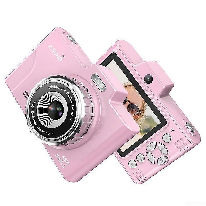 Digital Vlogging Camera 48MP 2.5K with 2.8Inch Screen for Beginners and Students Pink