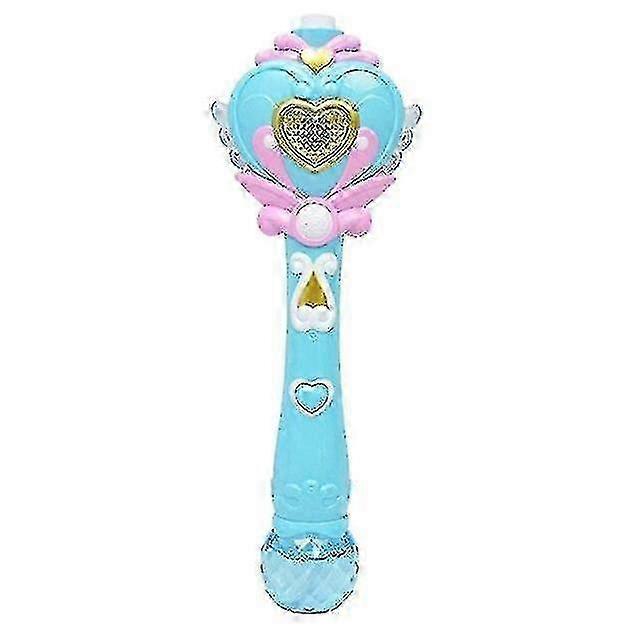 Bubble Blowing Toys Popular Fairy Stick Bubble Machine Summer Soap Water Bubble Machine With Music Electric Blue