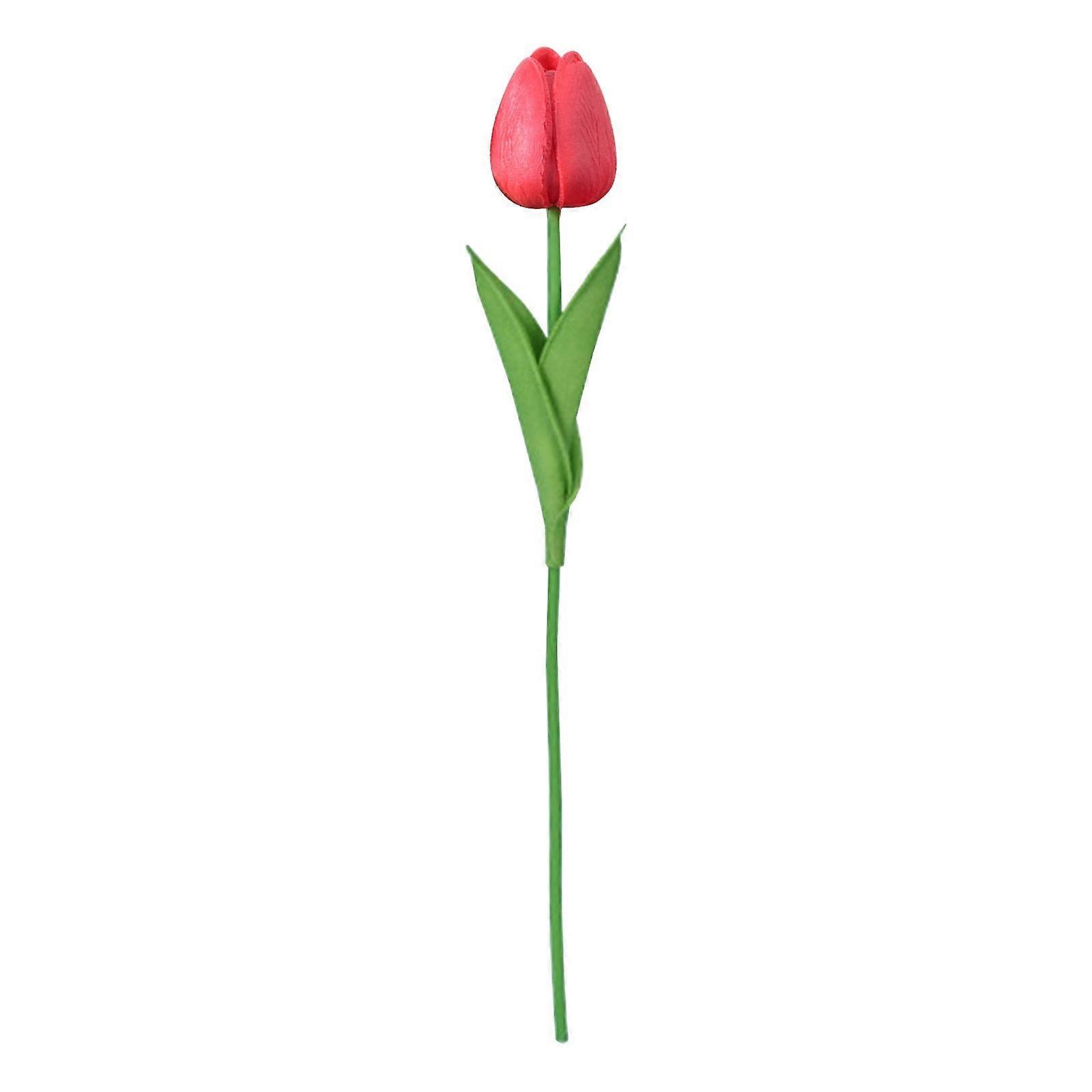 XIUH Home Decoration Single single head 1pc simulation flower simulation PU mini (Red)