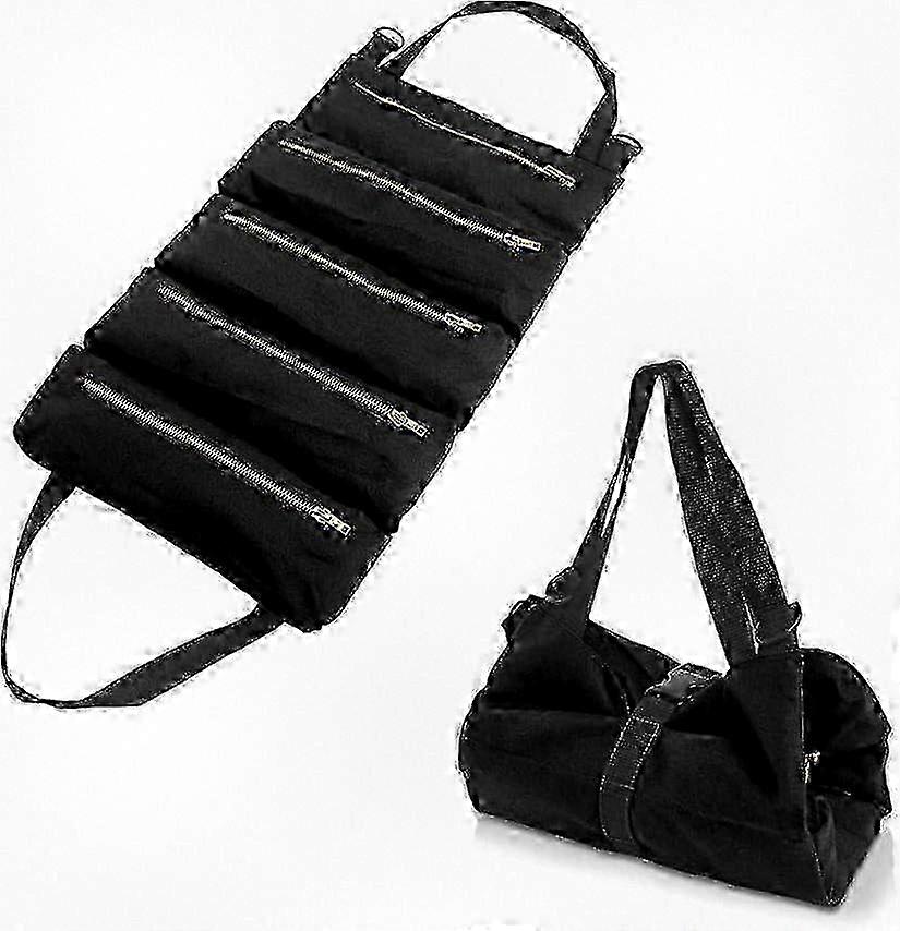 Multifunctional Canvas Tool Bag with 5 Pockets, Durable Design for Home Use