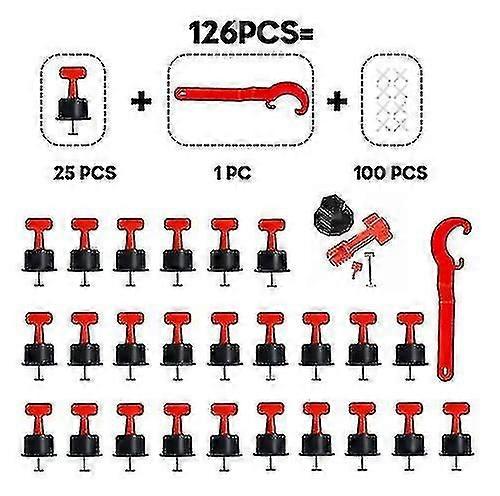100pcs Tile Leveler Spacers, Reusable Tiles Leveling System With 500pcs 2mm Tile Spacer 4 Special Wrenches, Flooring Tile Levelersinstallation Tool Ki