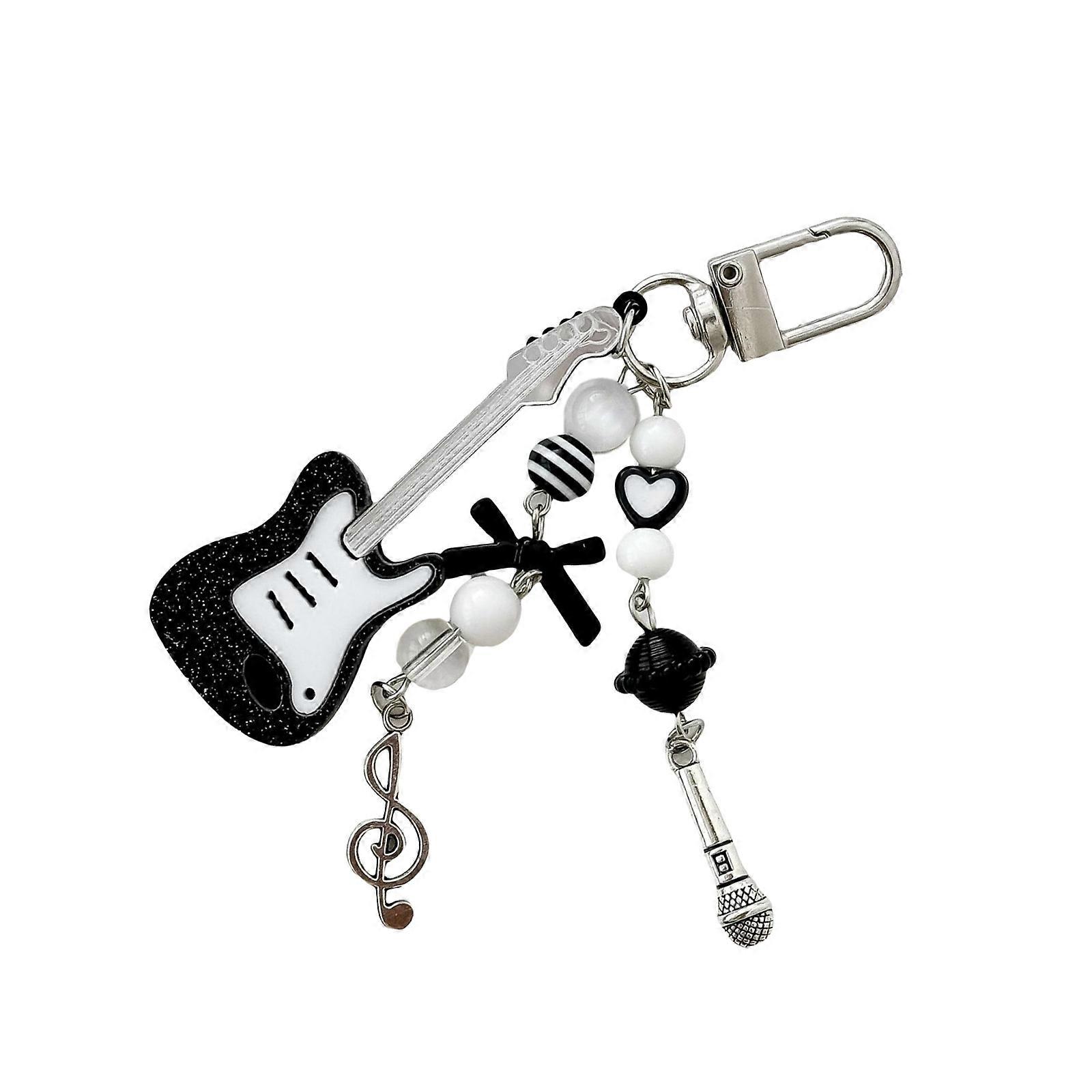 Stylish Keyring Pendant Guitar Key Chain Alloy Texture Perfect for Keys Phones and Bags Suitable for Parties and Outings Multicolor