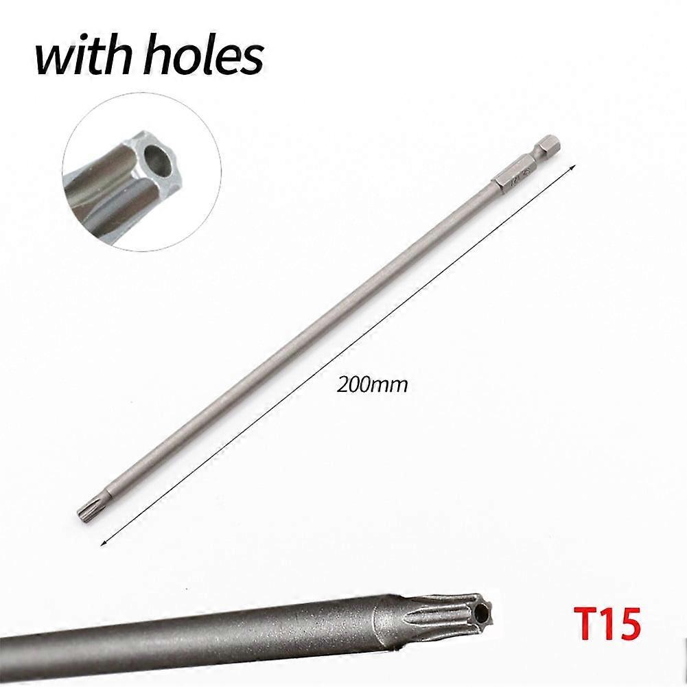 7.78In Hollow Torx Screwdriver Bit Hex Shank T8-T40 Tool For Exact Screw Unscrew