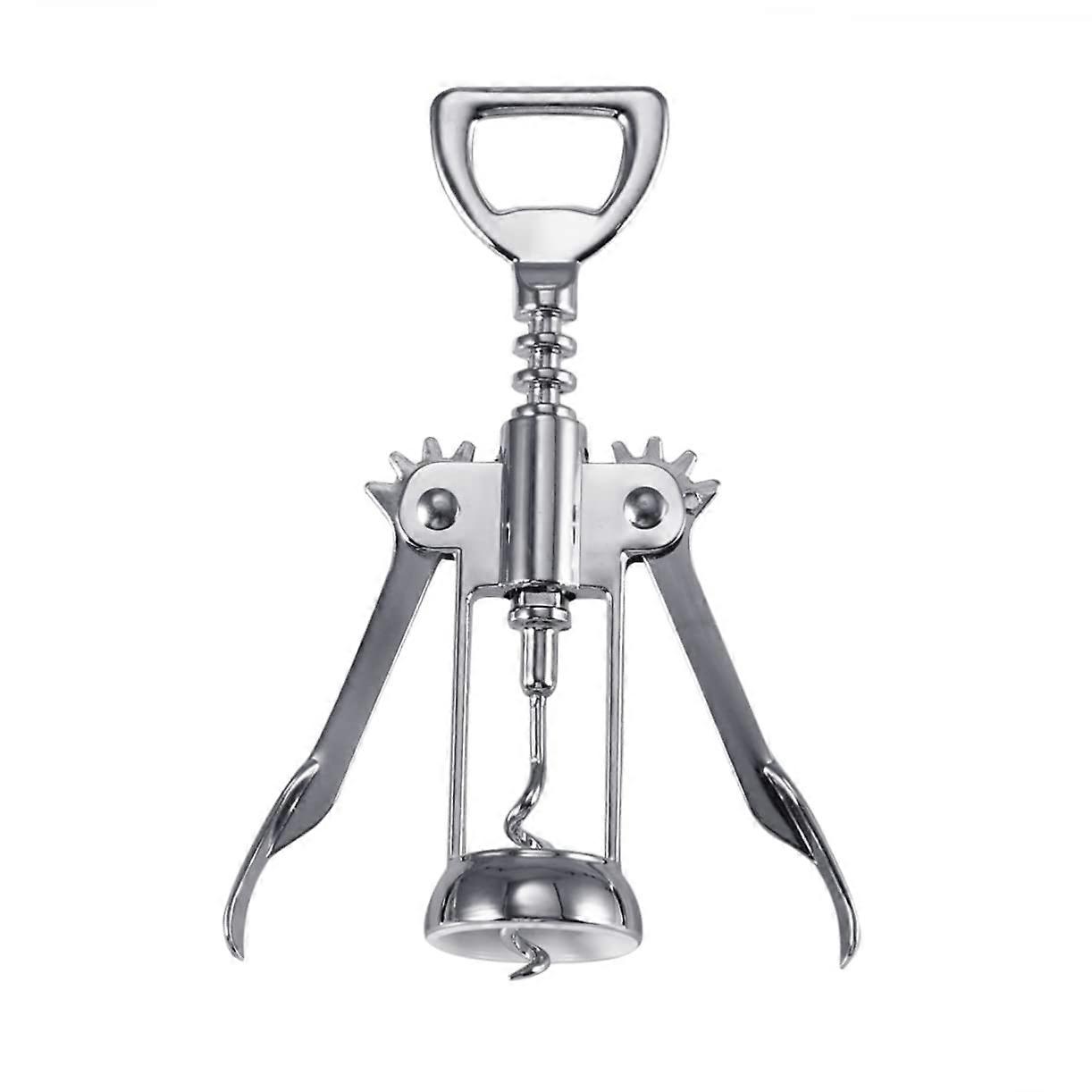 Silver Plated Wine Bottle Opener Manual Corkscrew Easy Use for Home Bar and Kitchen