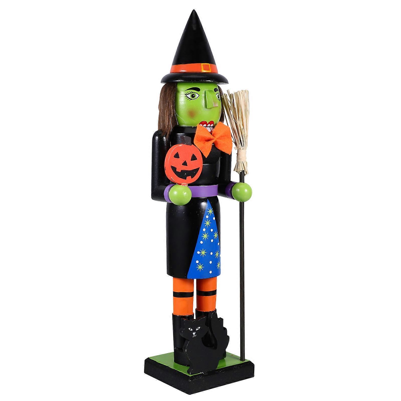 Halloween Nutcracker Figurine Wooden Nutcracker Decoration for Halloween Party
