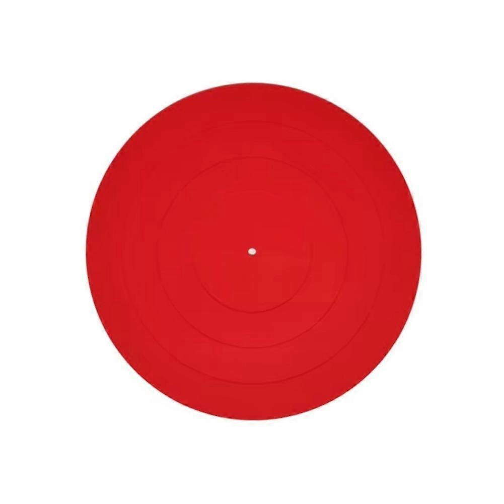 12 Inch Anti-Vibration Silicone Pad for LP Turntable, Non-Slip Rubber Mat for Enhanced Sound Quality and Stability Red