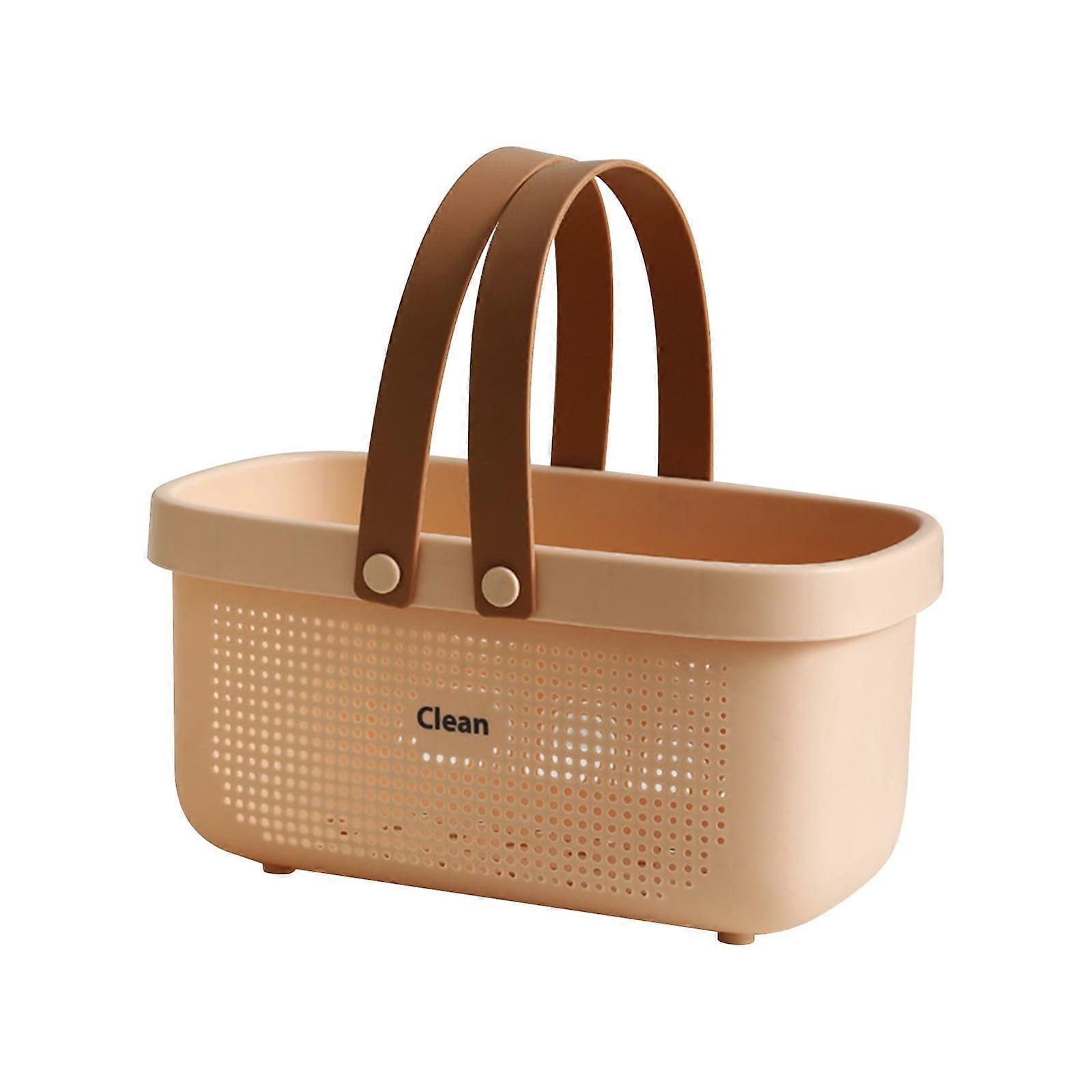 Tahtuvzn Hollow Out Desktop Storage Basket, Portable Organizer with Handle, Compatible with Shower Caddy & Bathing Essentials
