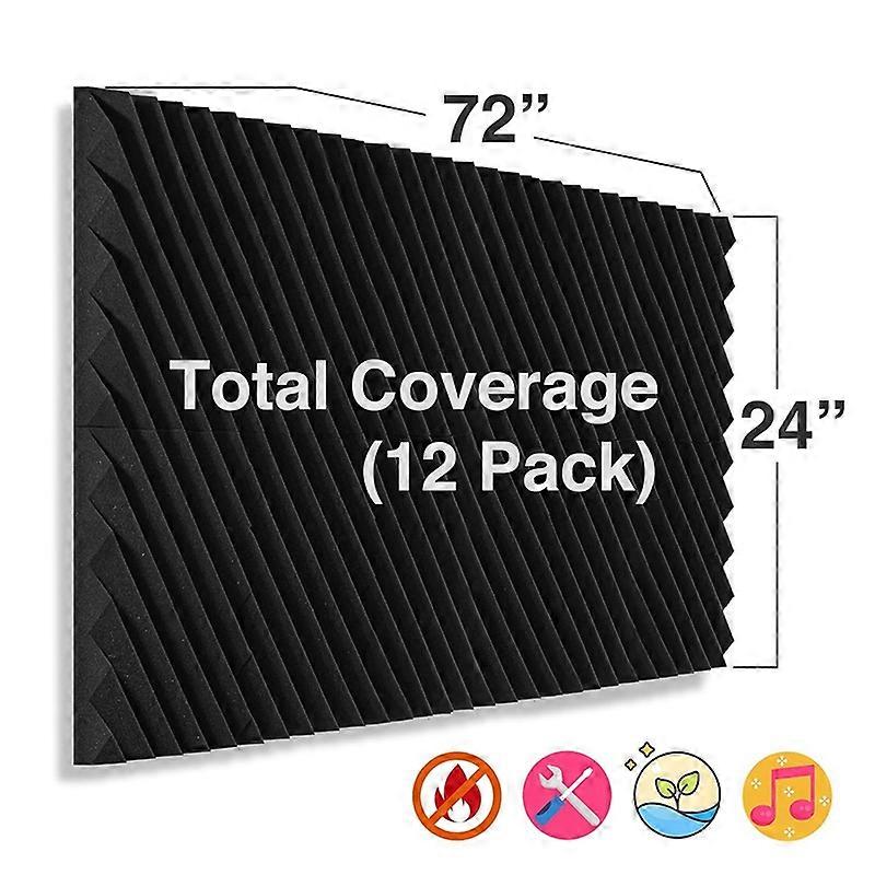 Soundproof Foam Board 12 Pack Sound Proof Foam Panels for Walls, 12x12x2 Inches Slash Style Acoustic Panels for Home Studio