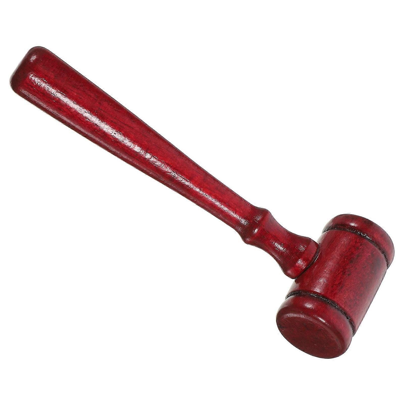 Solid Wood Judge Gavel Auction Hammer for Children Cosplay in Red with Clear and Loud Sound 1Set