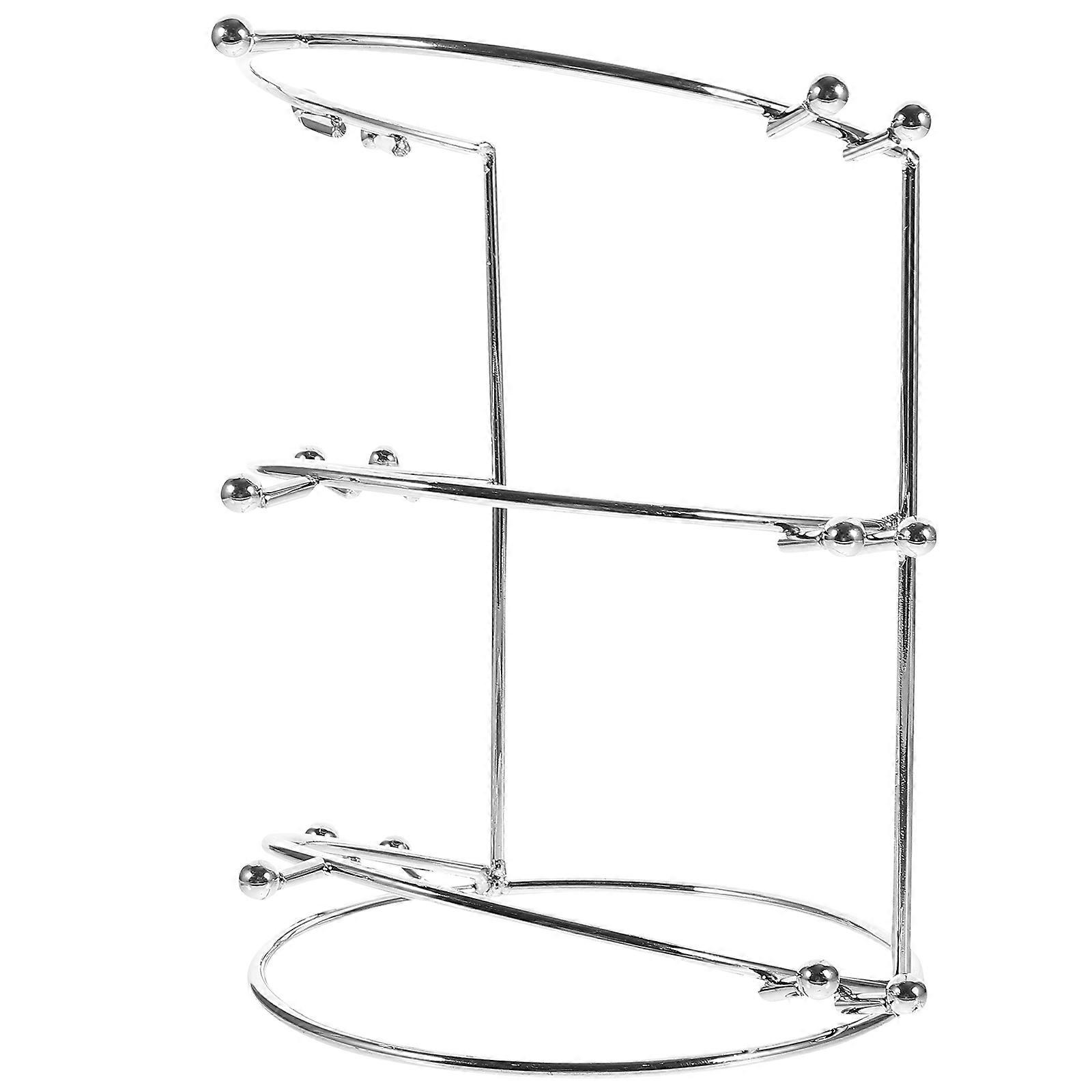 Display Stand For Crowns Silver Crown Display Stand Various Occasions Three-Tier Stand Metal 1Pack
