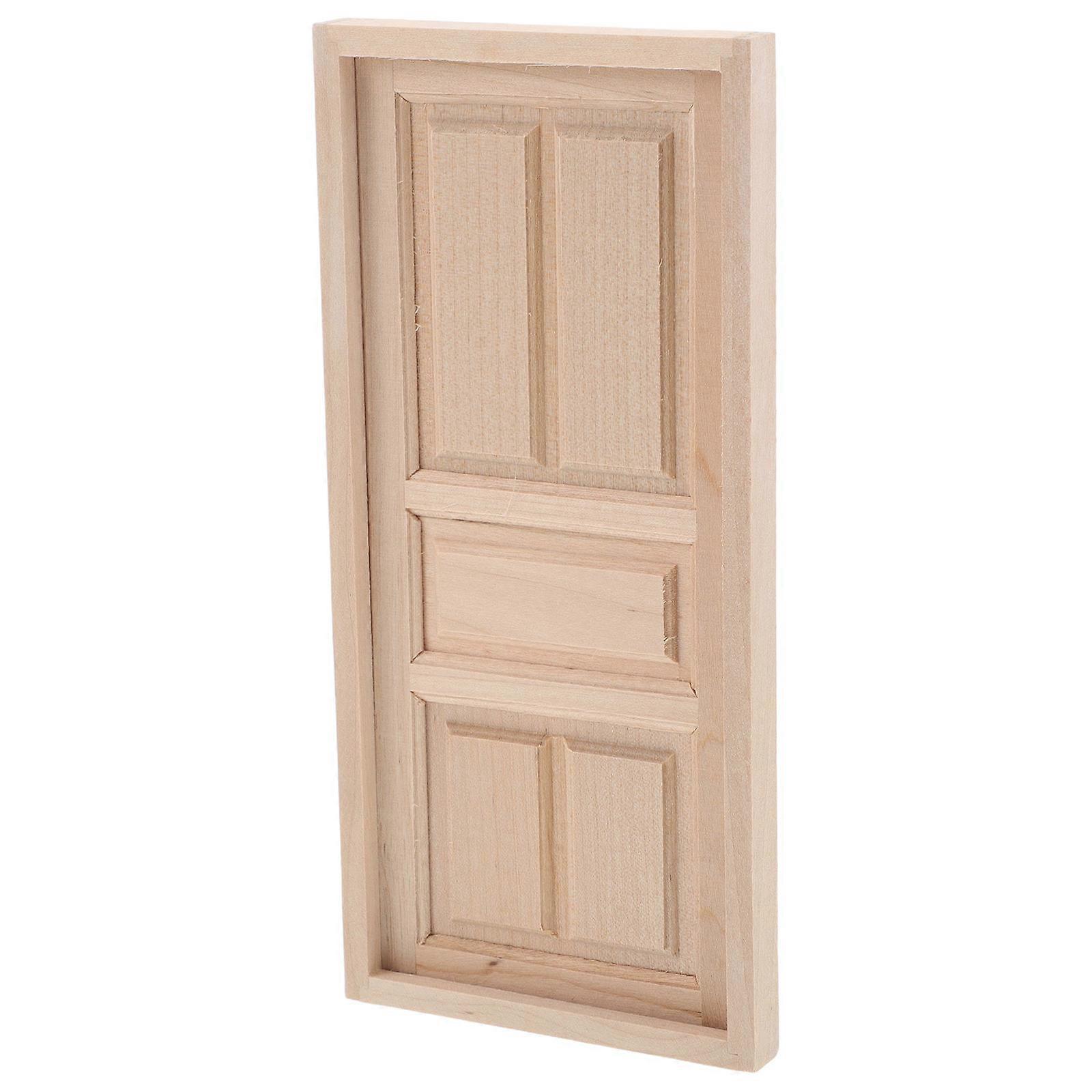 Miniature Dollhouse Wooden Door with Openable Feature for DIY Craft