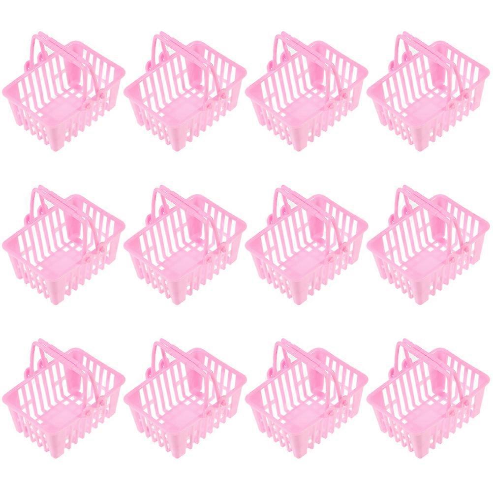 12pcs Mini Shopping Baskets for Kids Playing House Small Candy Baskets