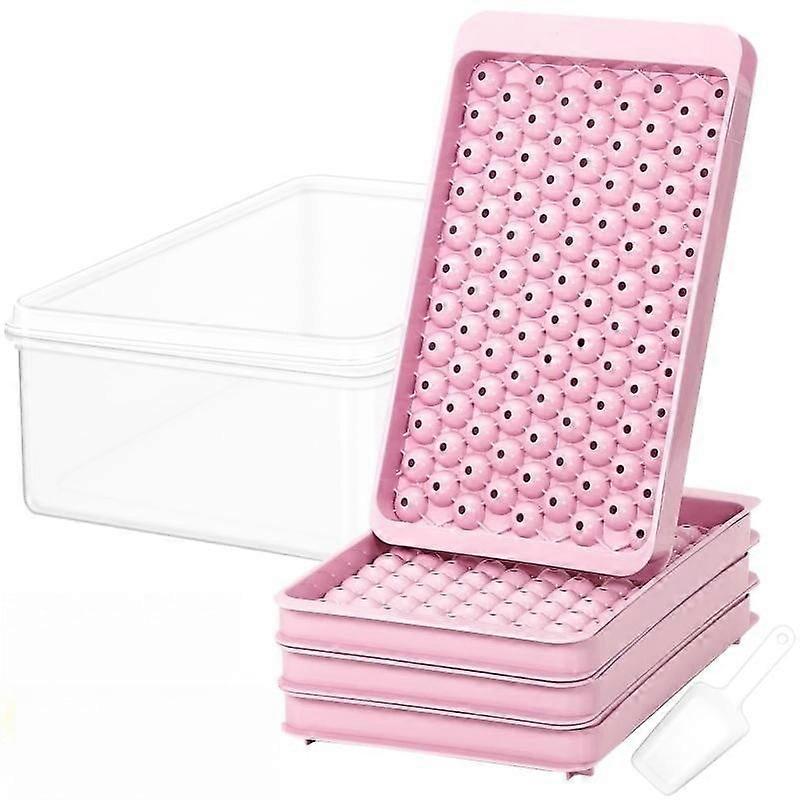 Ice Cube Mold Box 104 Grid Round Plastic With Lid Frozen Whiskey Homemade Ice Hockey Ice Cube Ice Tray System