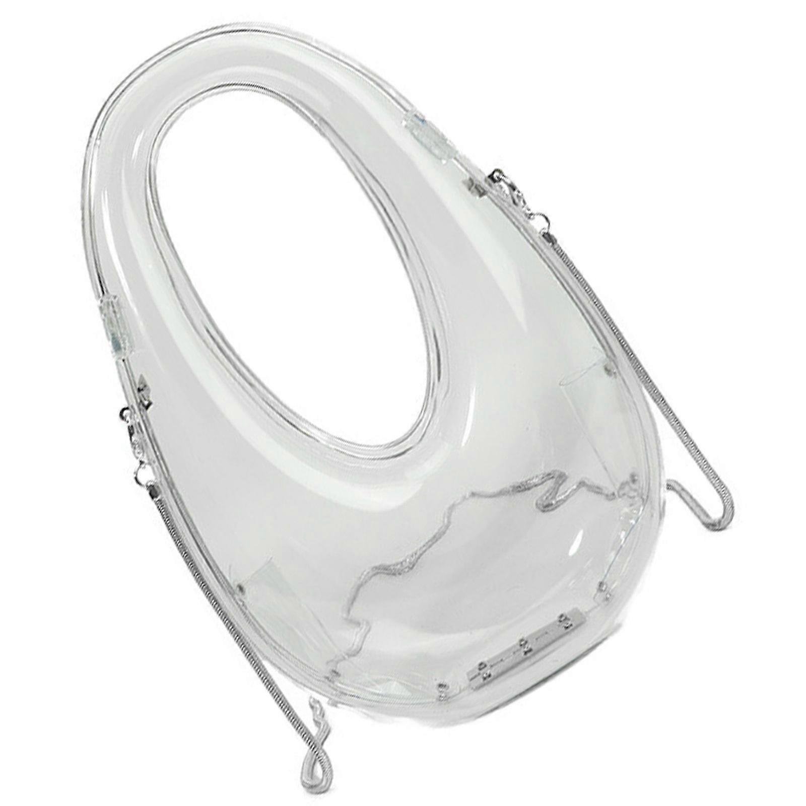 Borsa a mano in acrilico trasparente alla moda con dettagli neri, borsa a tracolla, borsa a tracolla per feste e abbigliamento casual trasparente