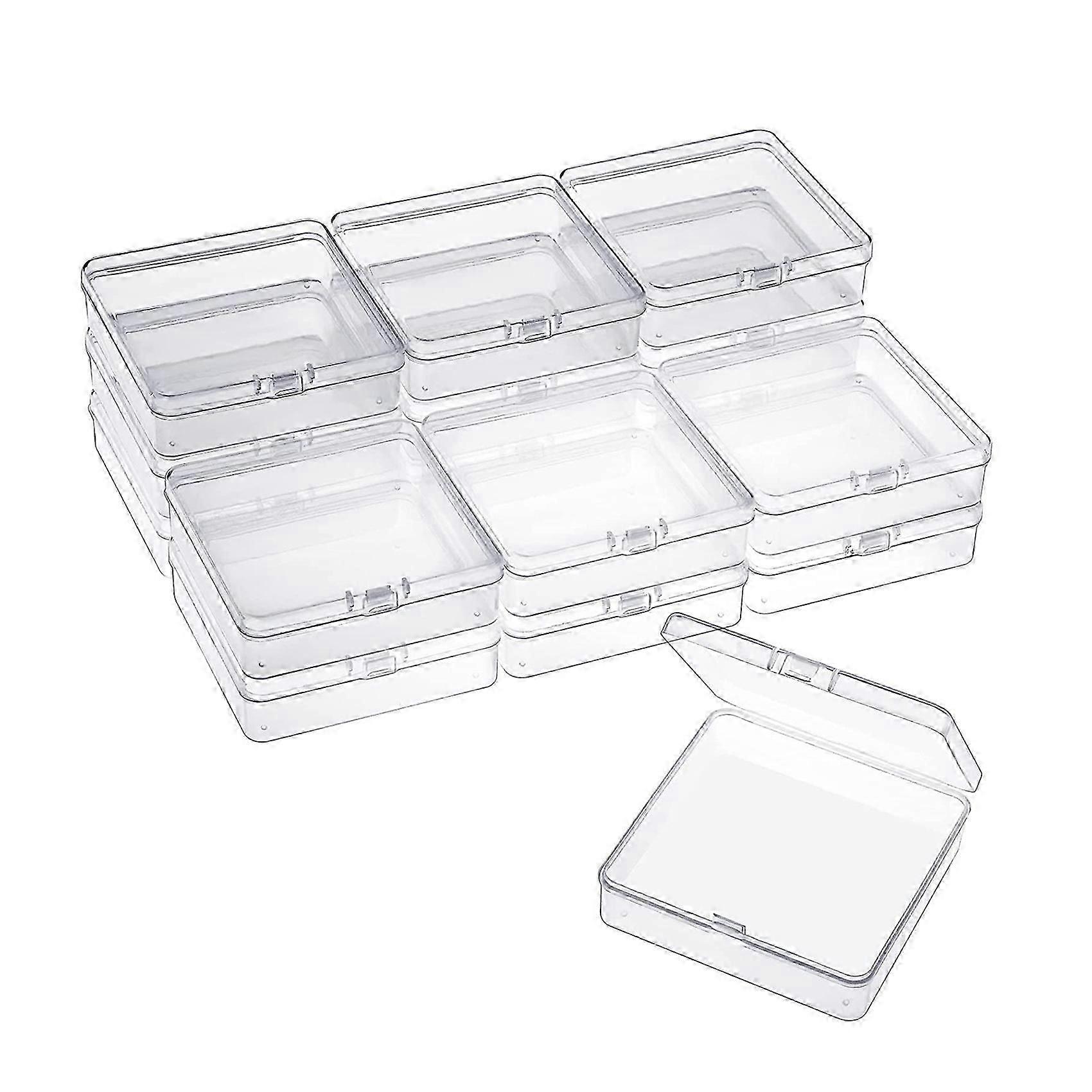 16 Pack Small Containers Clear Plastic Boxes Beads Storage Organizers with Hinged Lids for Small It
